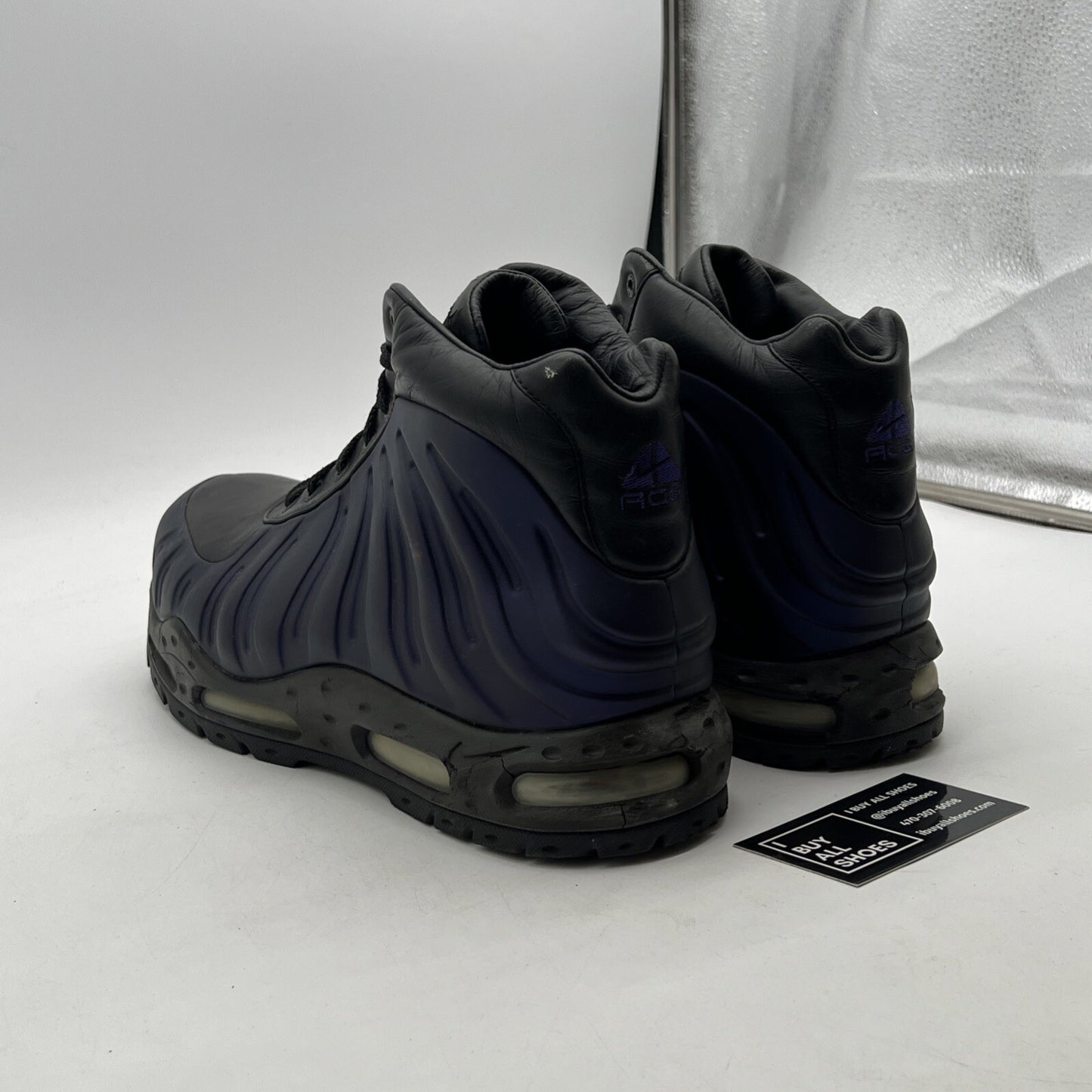 Size 12 - Nike Foamposite Black/Club Purple (333791-504)