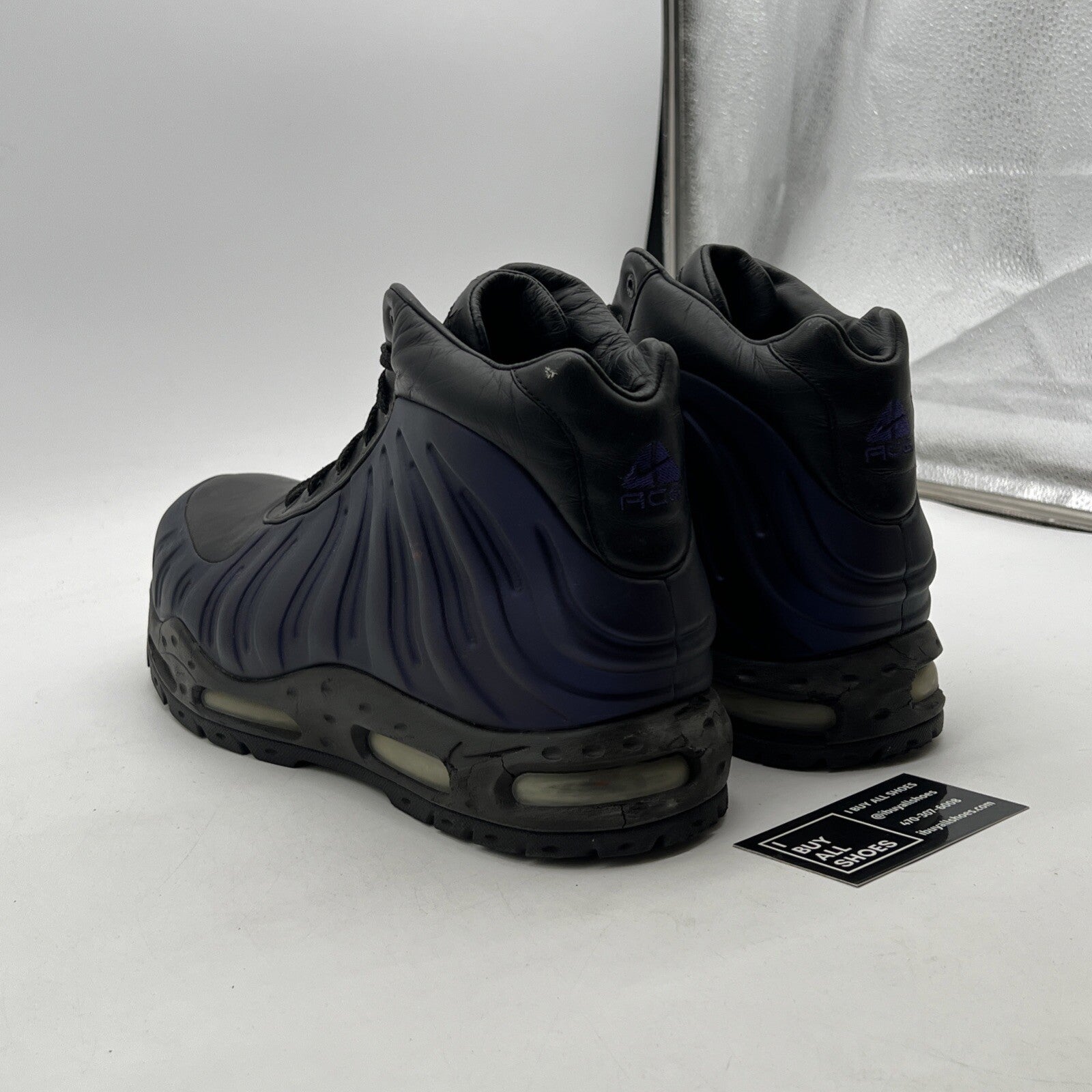 Size 12 - Nike Foamposite Black/Club Purple (333791-504)