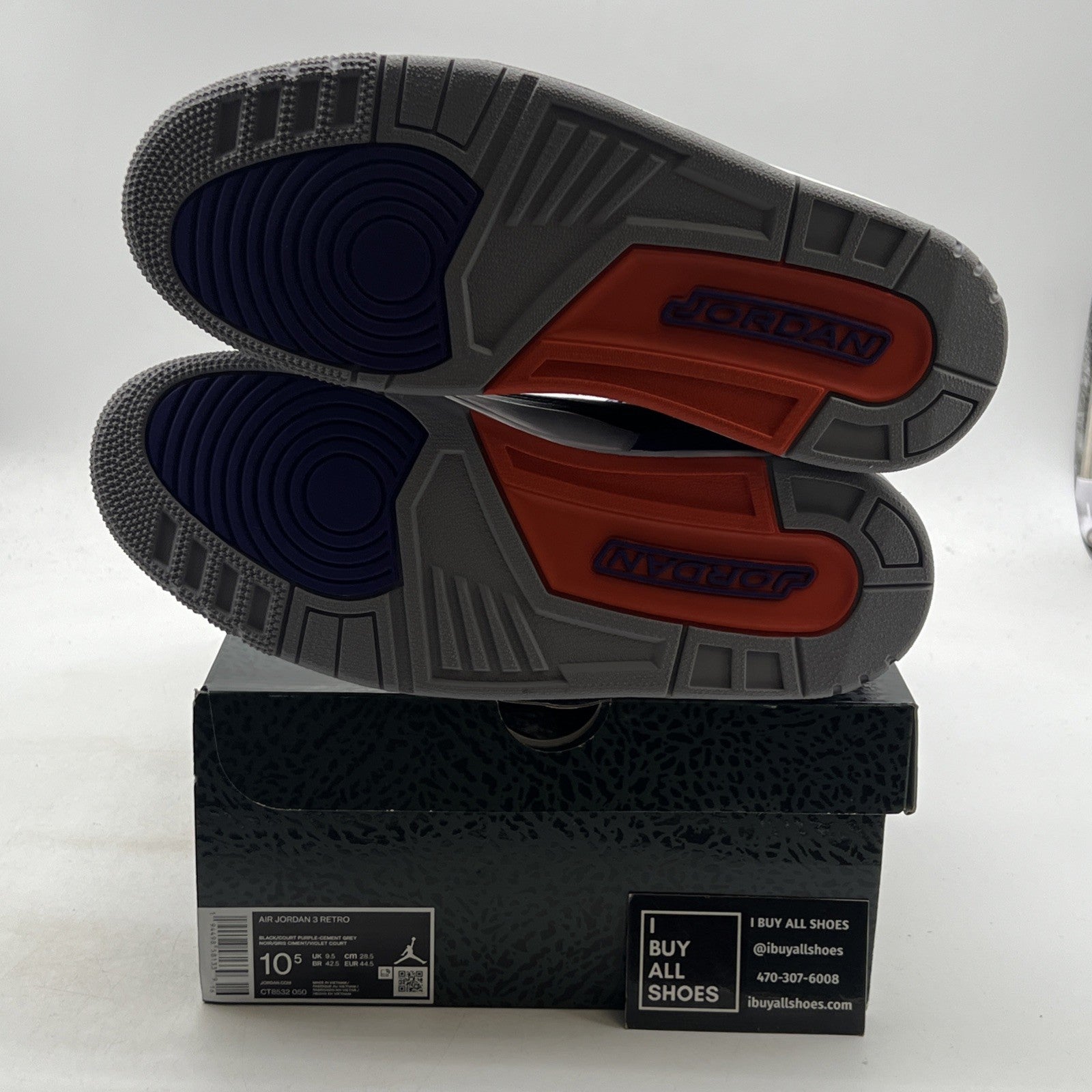Size 10.5 - Air Jordan 3 Retro Court Purple (CT8532-050)