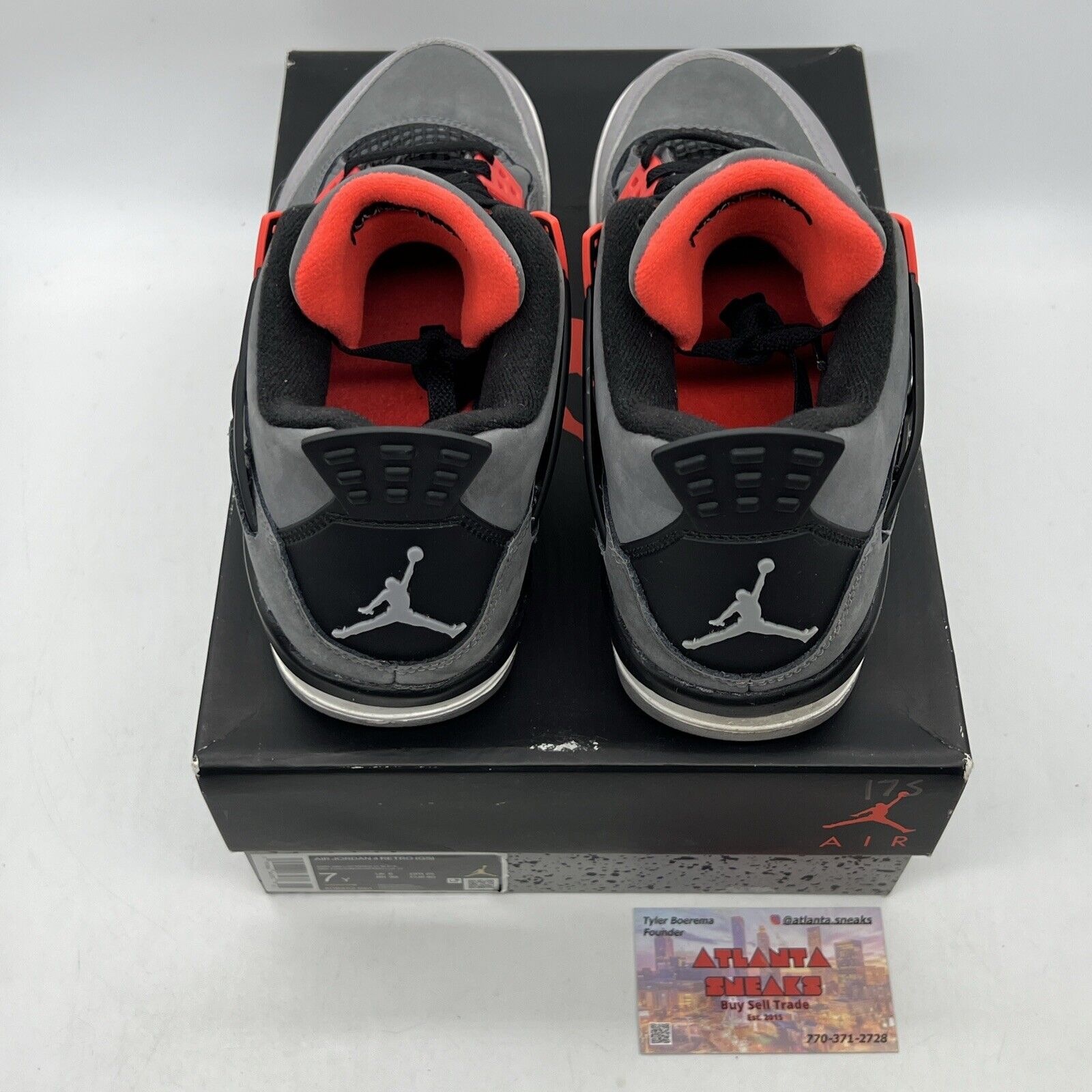 Size 7 - Jordan 4 Infrared 2022 Grey Black Red Suede (408452-061)