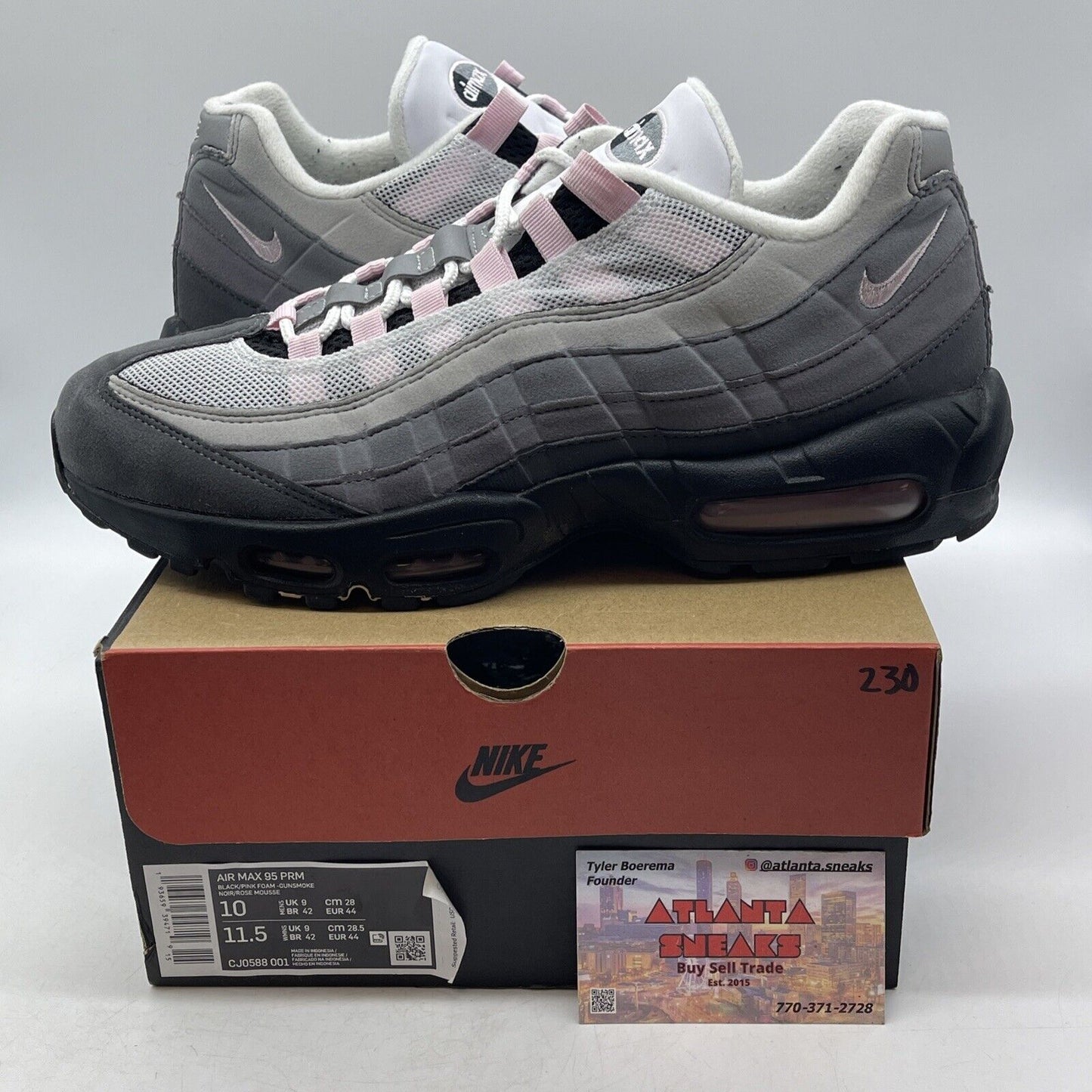 Size 10 - Nike Air Max 95 Pink Foam Grey White Pink Black (CJ0588-001)