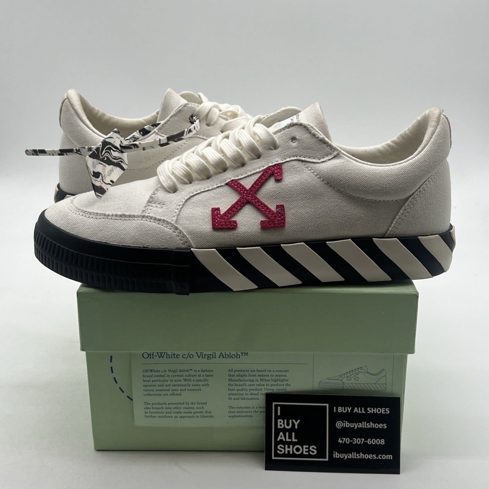 Size 42 - Womens Off-White Vulcanized Canvas Low White Casual Shoes Sneakers