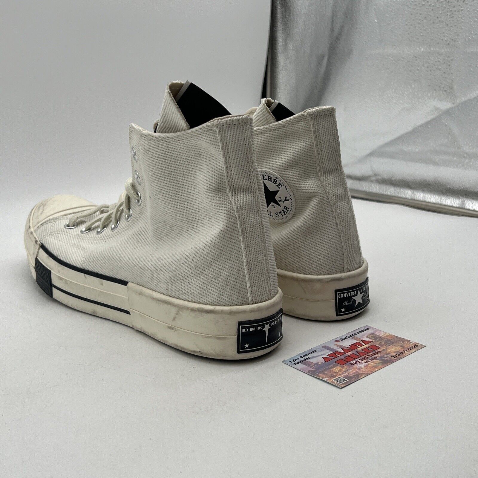Size 11.5 - Converse Rick Owens x DRKSHDW DRKSTAR Chuck 70 High Egret (172346C)