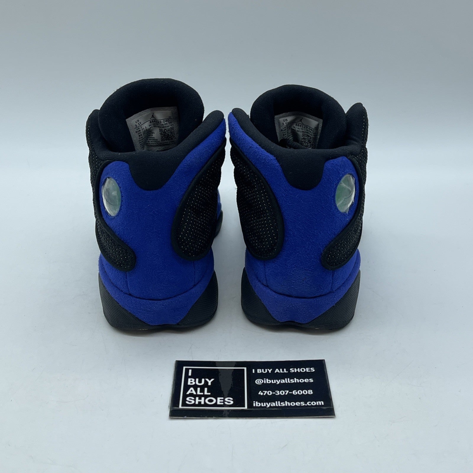 Size 3.5Y (GS) - Jordan 13 Retro Mid Hyper Royal Blue Black Suede (884129-040)