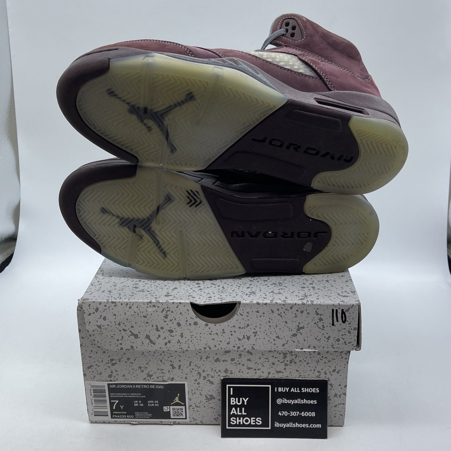 Size 7Y (GS) - Jordan 5 Retro SE 2023 Mid Burgundy Grey Suede (FN4233-600)