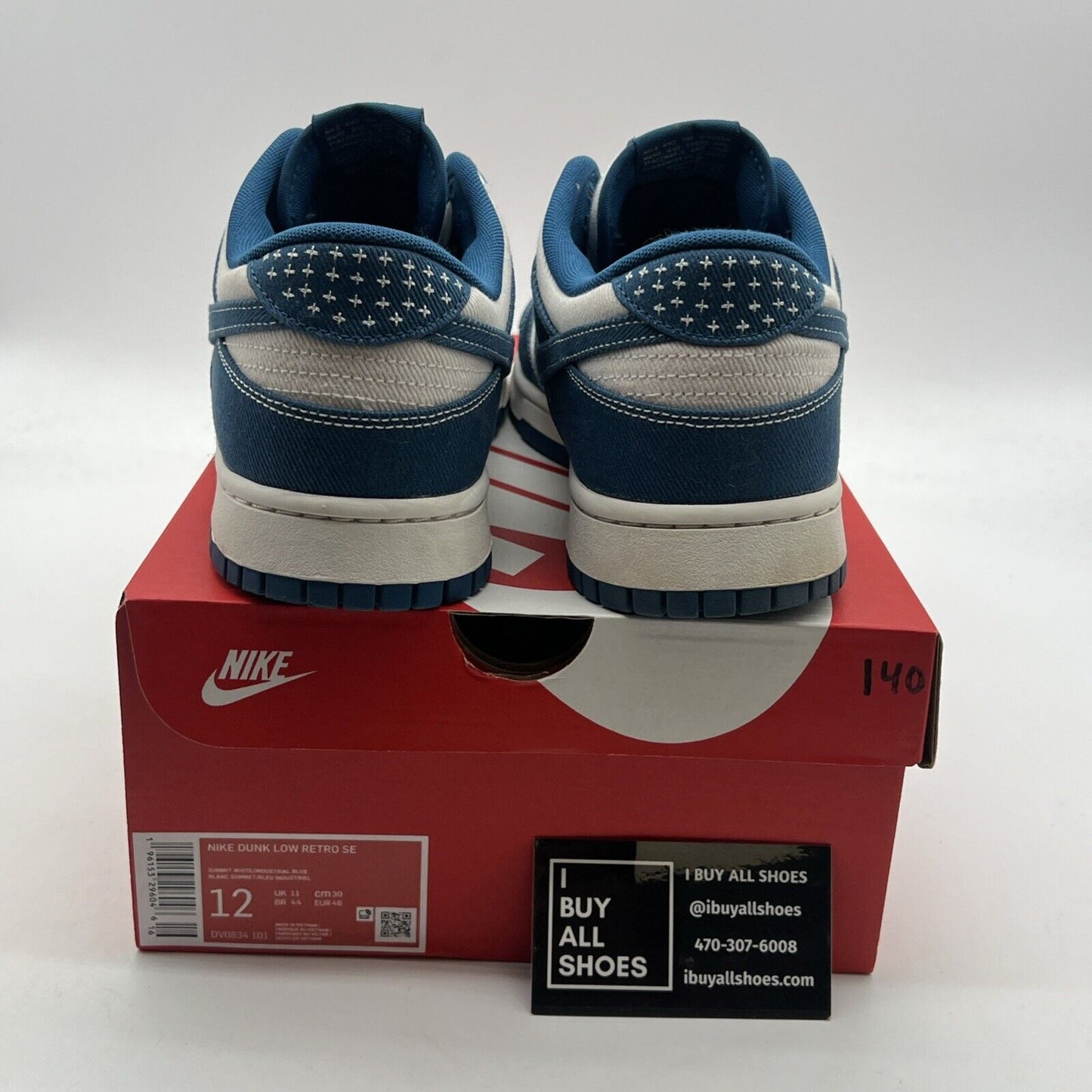 Size 12 - Nike Dunk Low SE Sashiko - Industrial Blue (DV0834-101)
