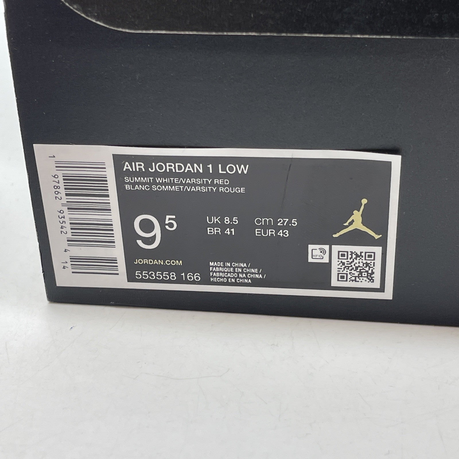 Size 9.5 - Air Jordan 1 Low New Beginnings Red White Leather (553558-166)
