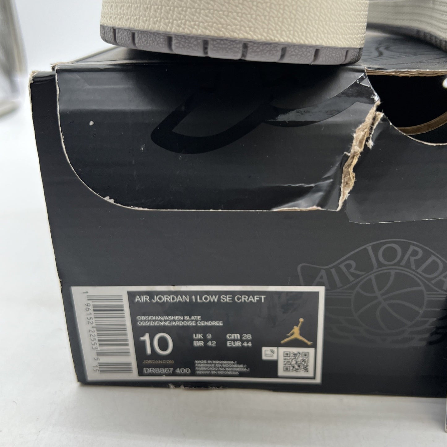 Size 10 - Air Jordan 1 Low SE Craft Inside Out - Obsidian (DR8867-400)