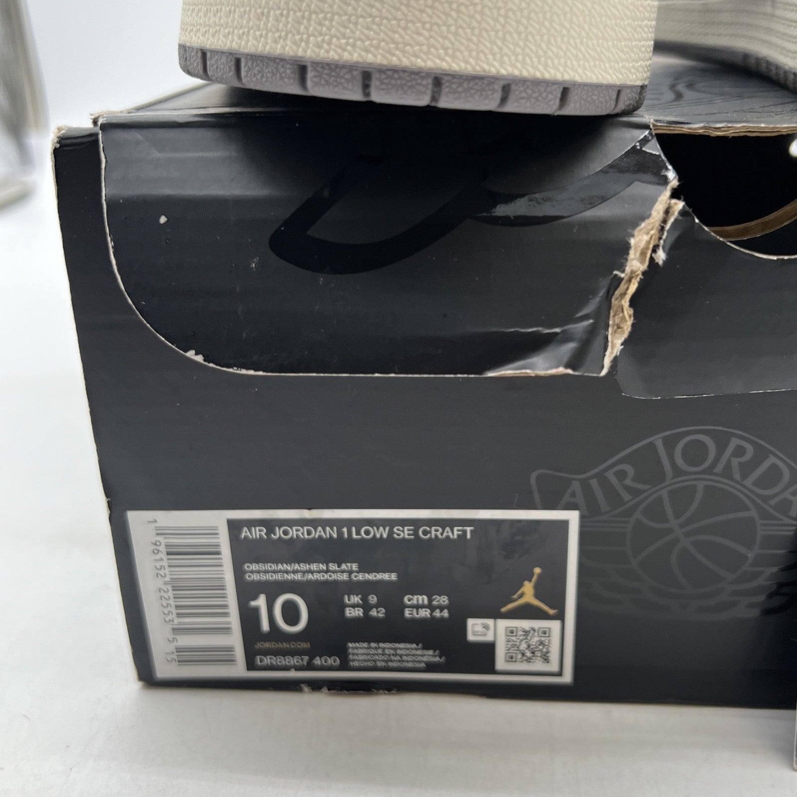 Size 10 - Air Jordan 1 Low SE Craft Inside Out - Obsidian (DR8867-400)