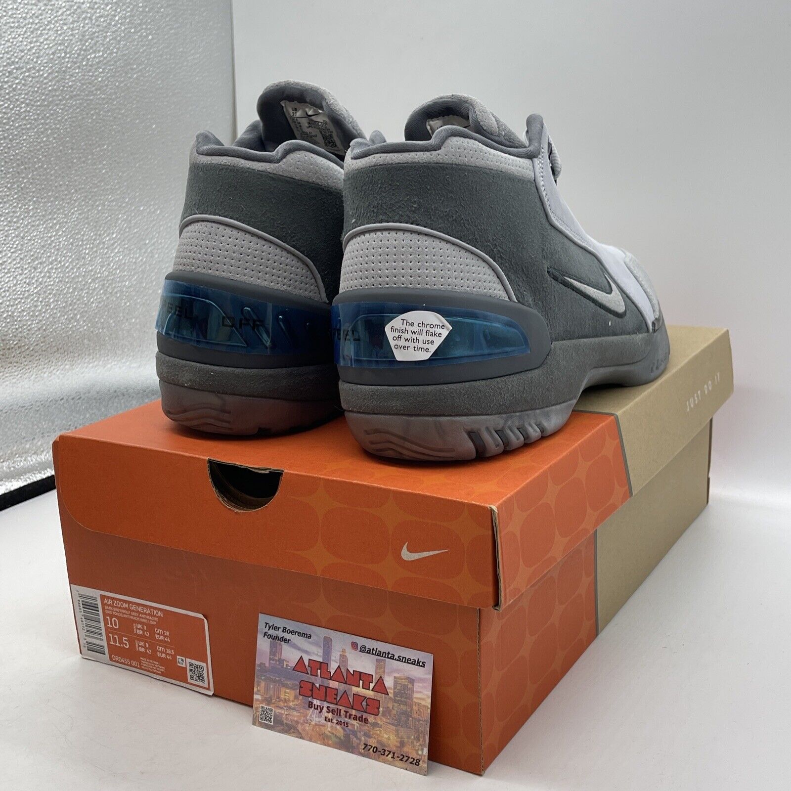 Size 10 - Nike Air Zoom Generation Retro Dark Grey Black Suede (DR0455-001)