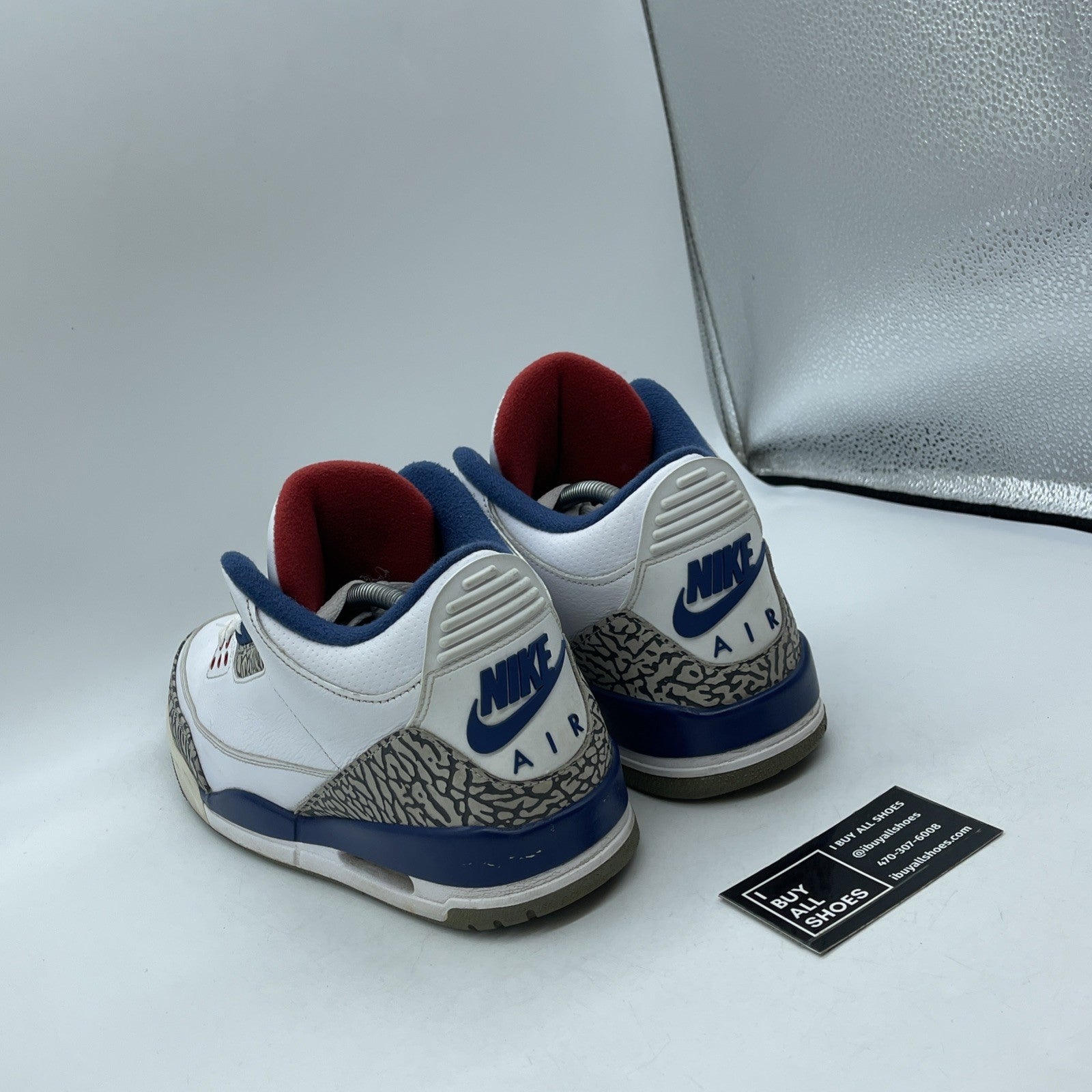 Size 10.5 - Jordan 3 Retro OG Mid True Blue Black Grey Suede Leather (854262-106
