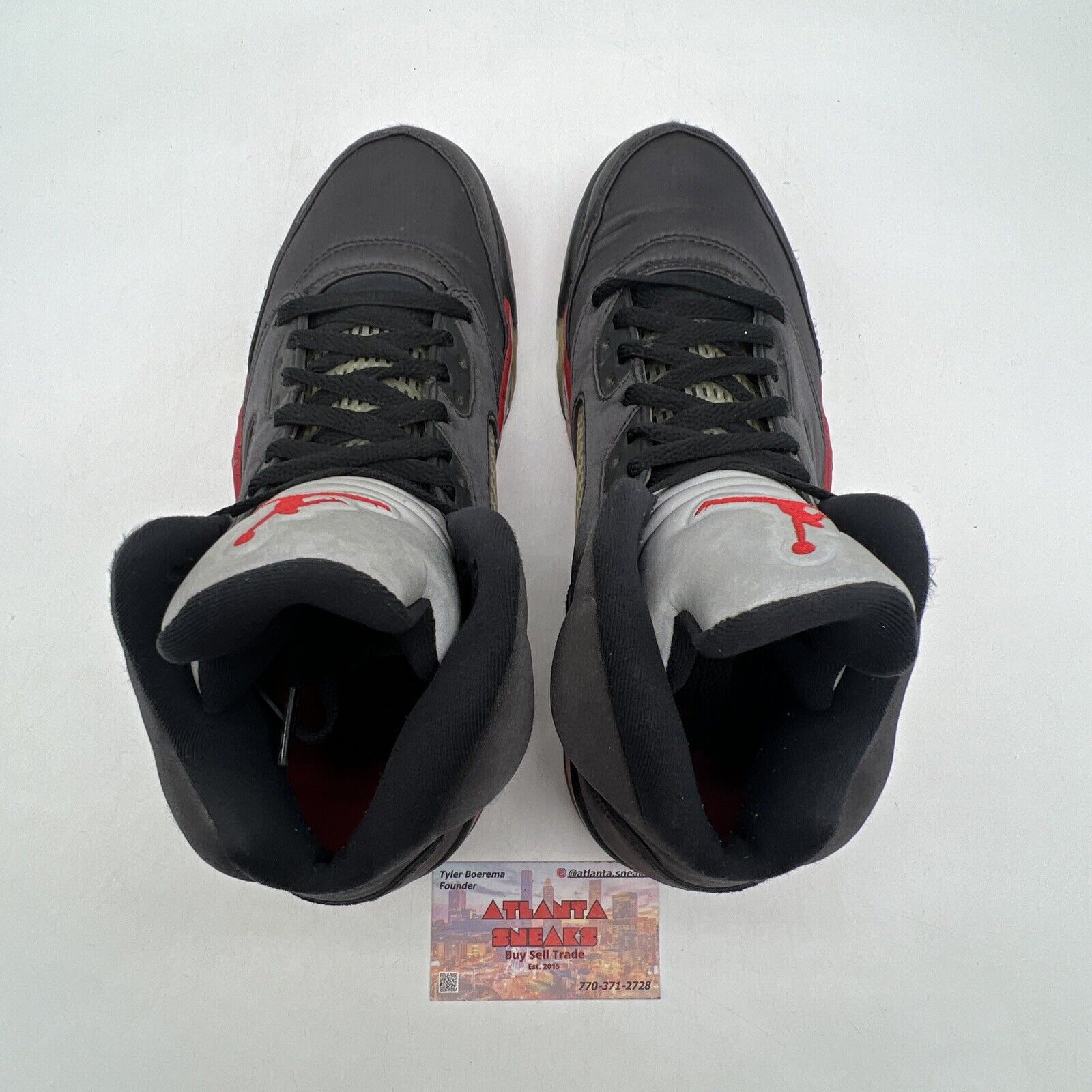 Size 9 - Air Jordan 5 Retro Satin Bred Red Grey Black (136027-006)