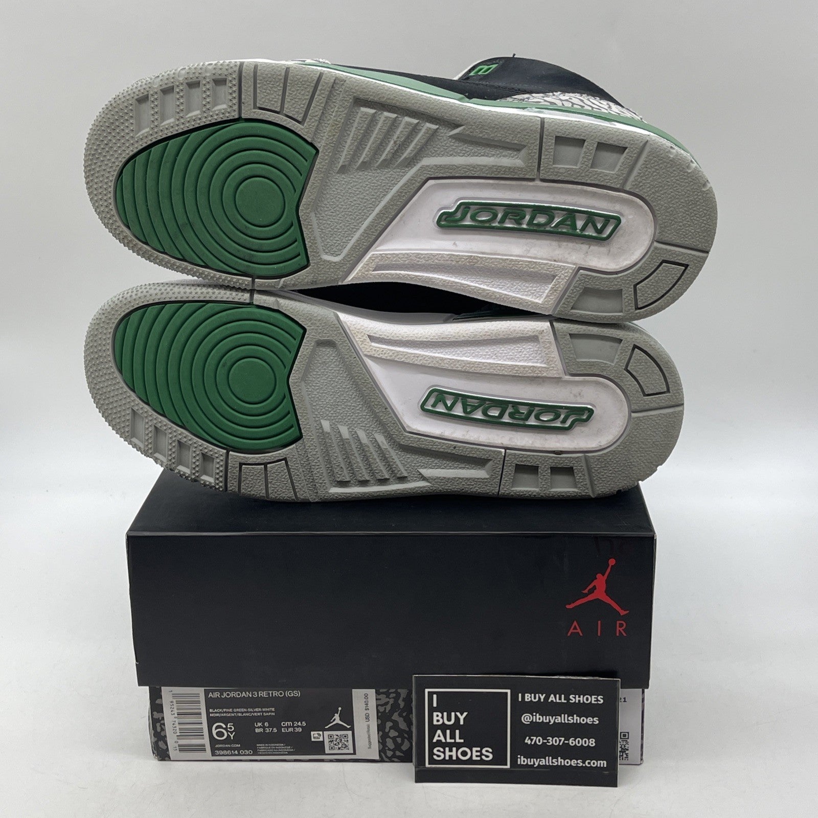 Size 6.5Y - Air Jordan 3 Retro Mid Pine Green (398614-030)