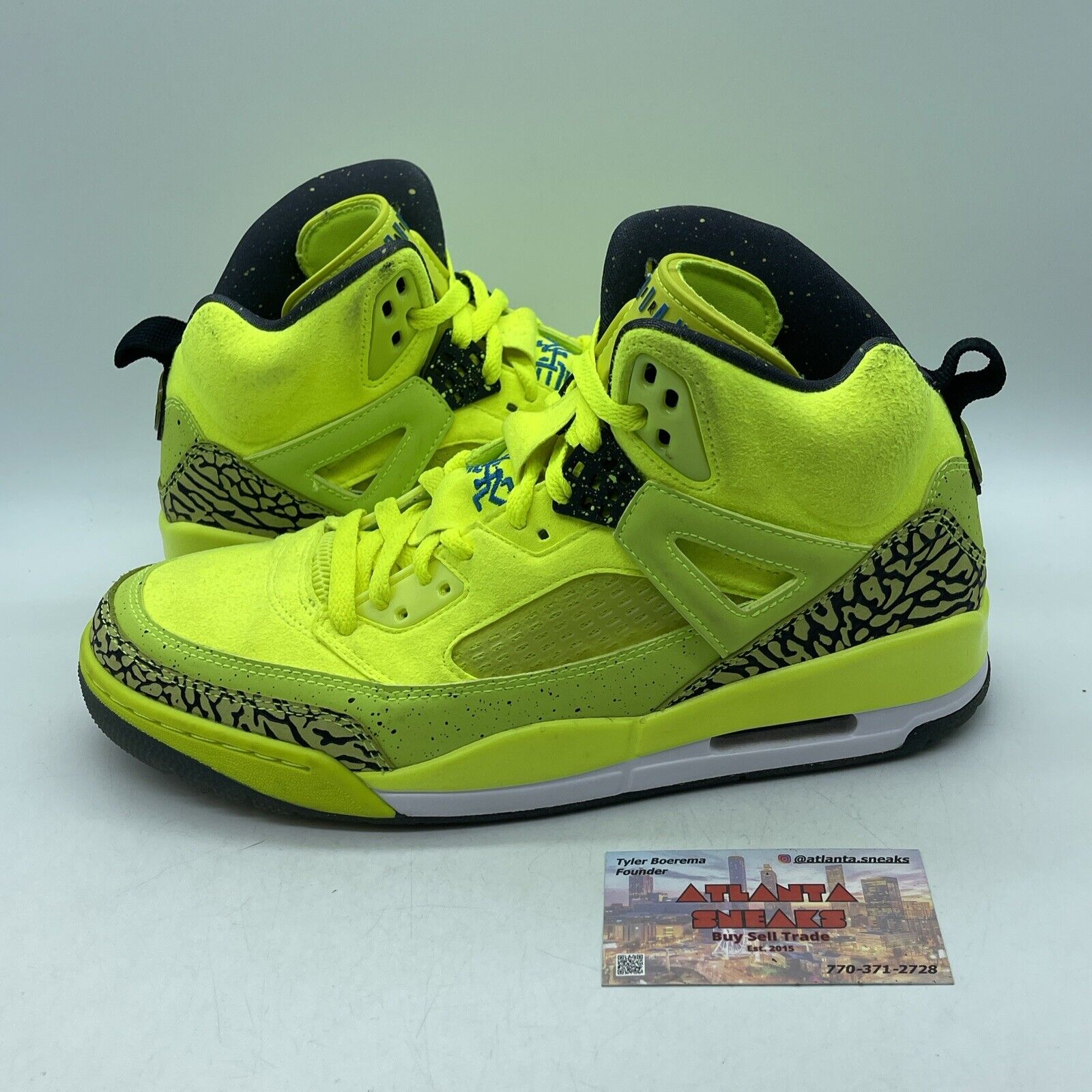 Size 10 - Jordan Spizike BHM Neon Green Black Suede Leather (579593-712)