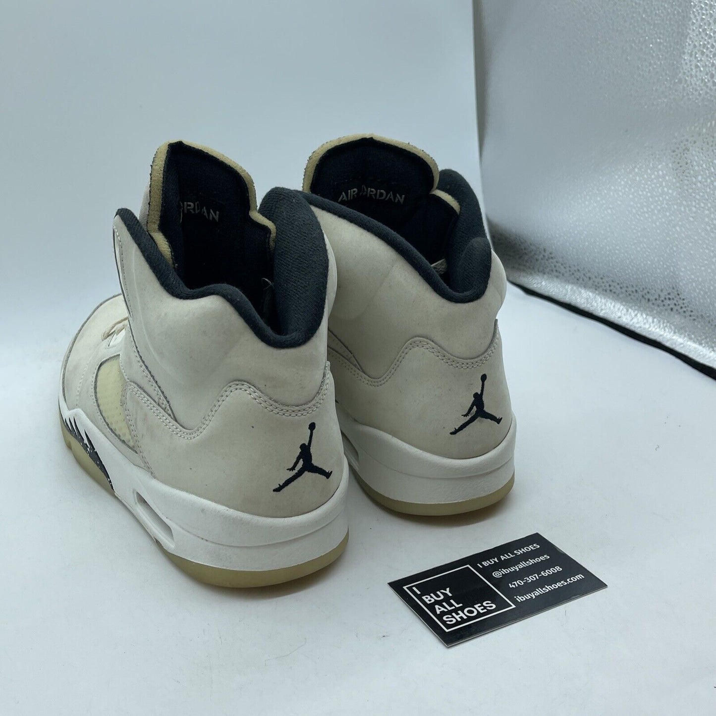 Size 10.5 - Air Jordan 5 Retro SE Sail Tan White Black Suede (FN7405-100)