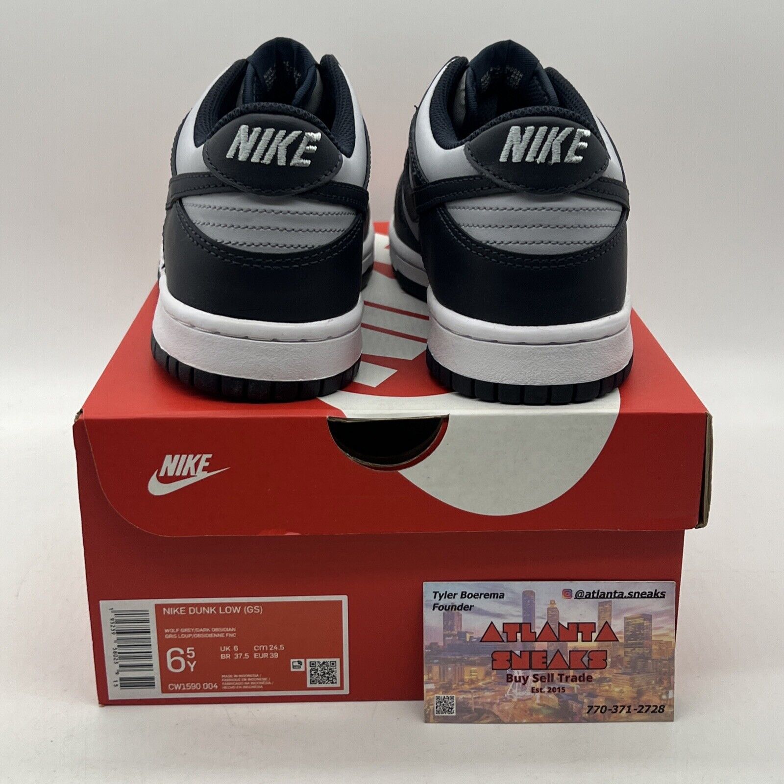 Size 6.5Y - Dunk Low Georgetown Navy Grey White Leather (CW1590-004)