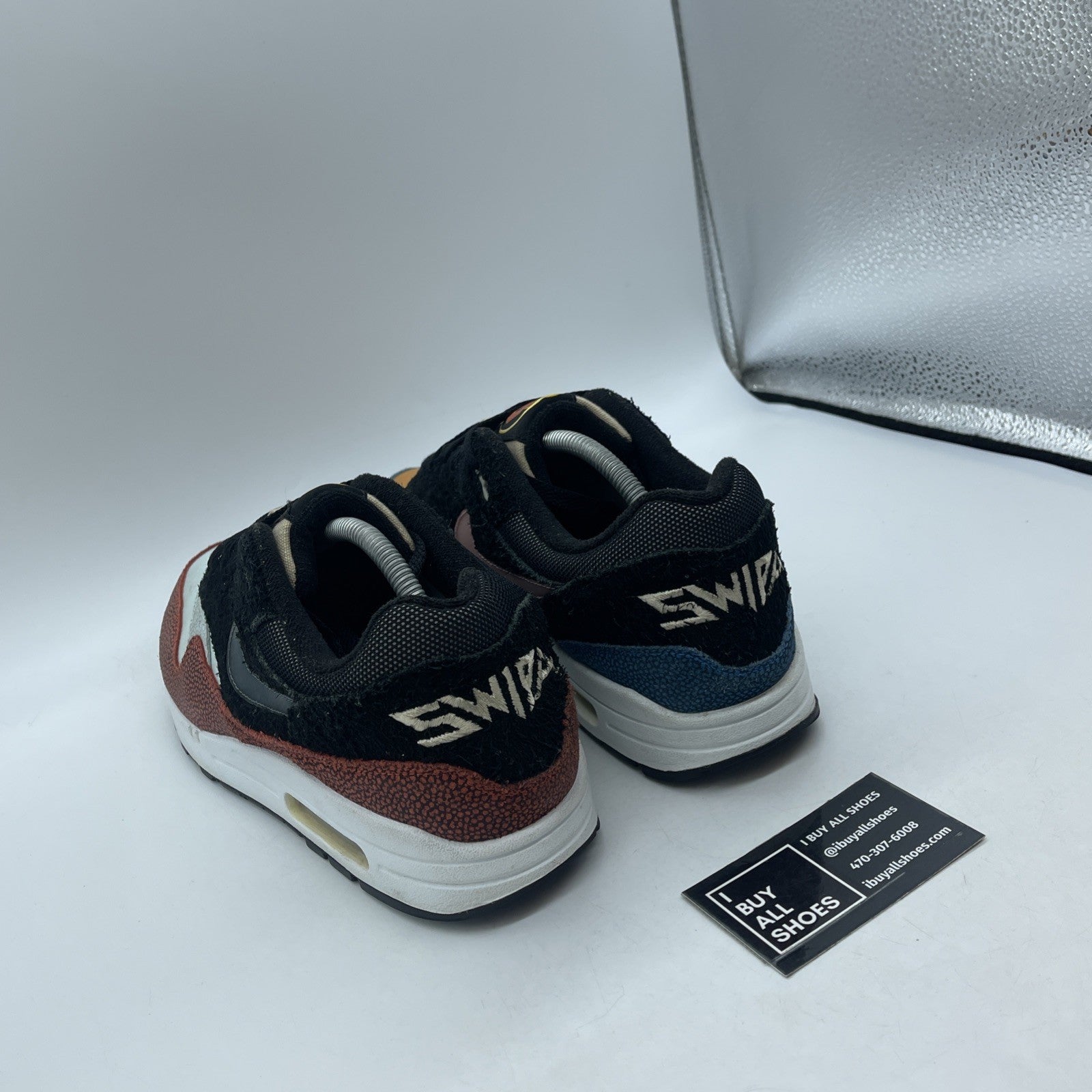 Size 11 - Nike De'Aaron Fox x Air Max 1 Swipa Black Red Suede (CJ9746-001)