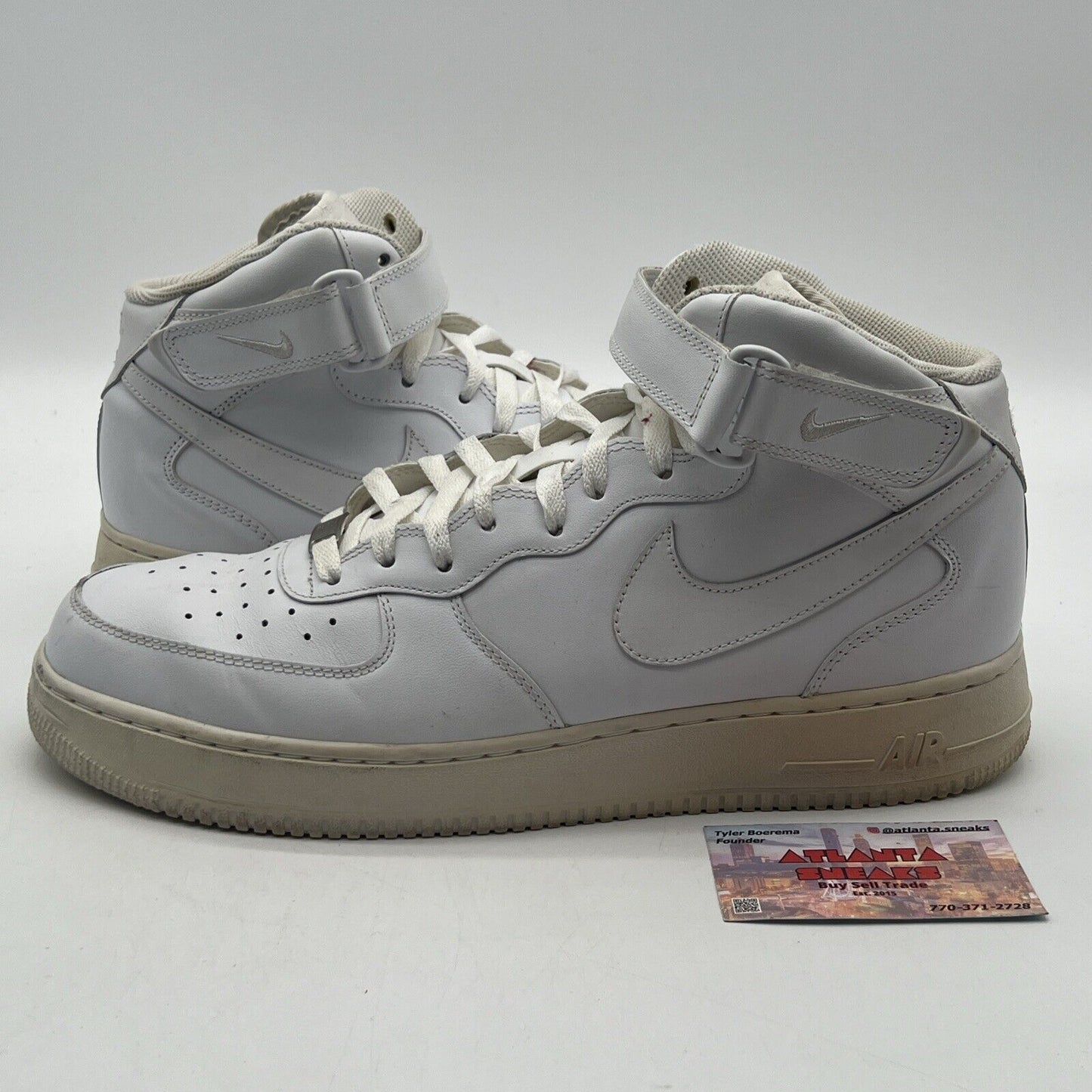 Size 13 - Nike Air Force 1 '07 Mid White Leather (315123-111)