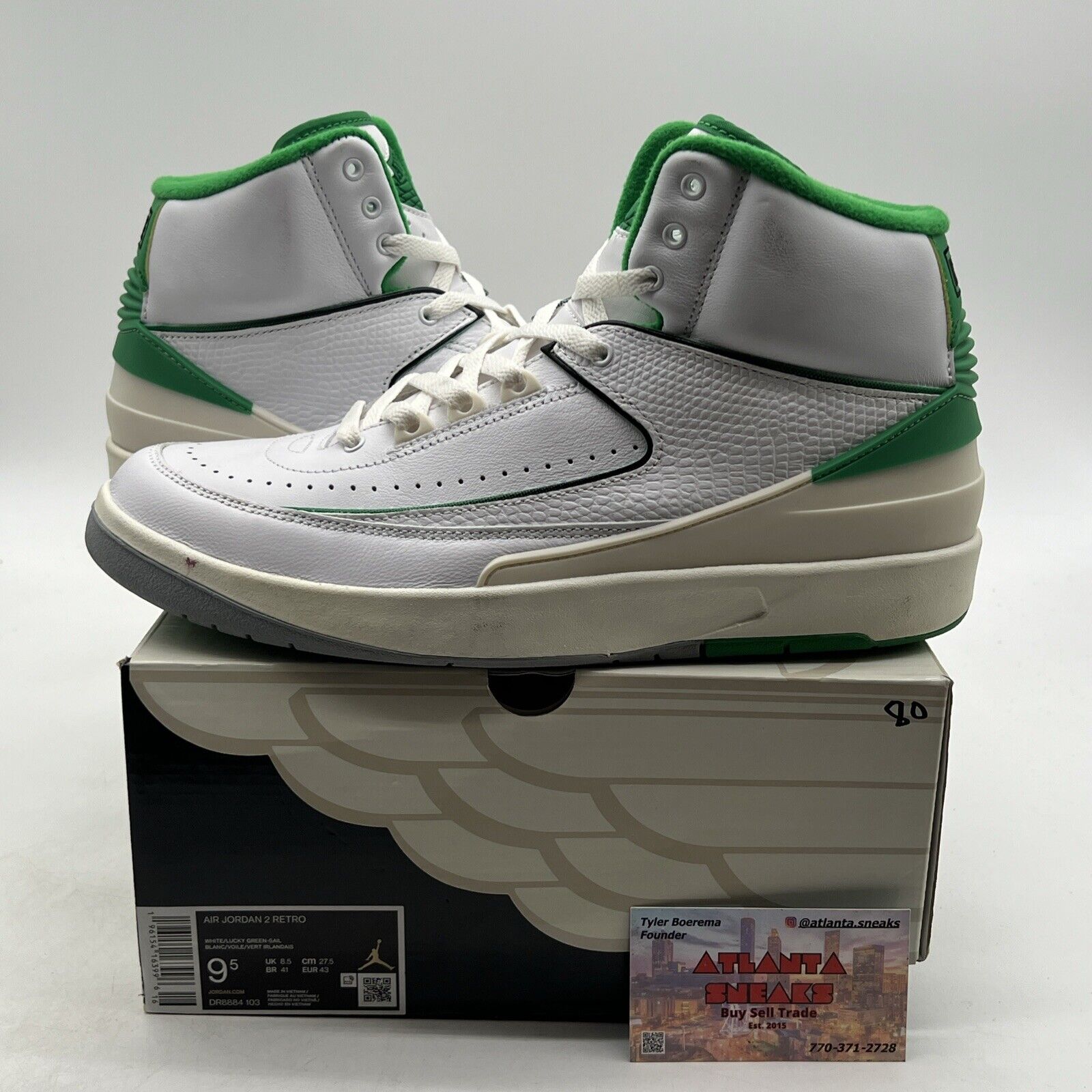 Size 9.5 - Jordan 2 Retro Lucky Green (DR8884-103)