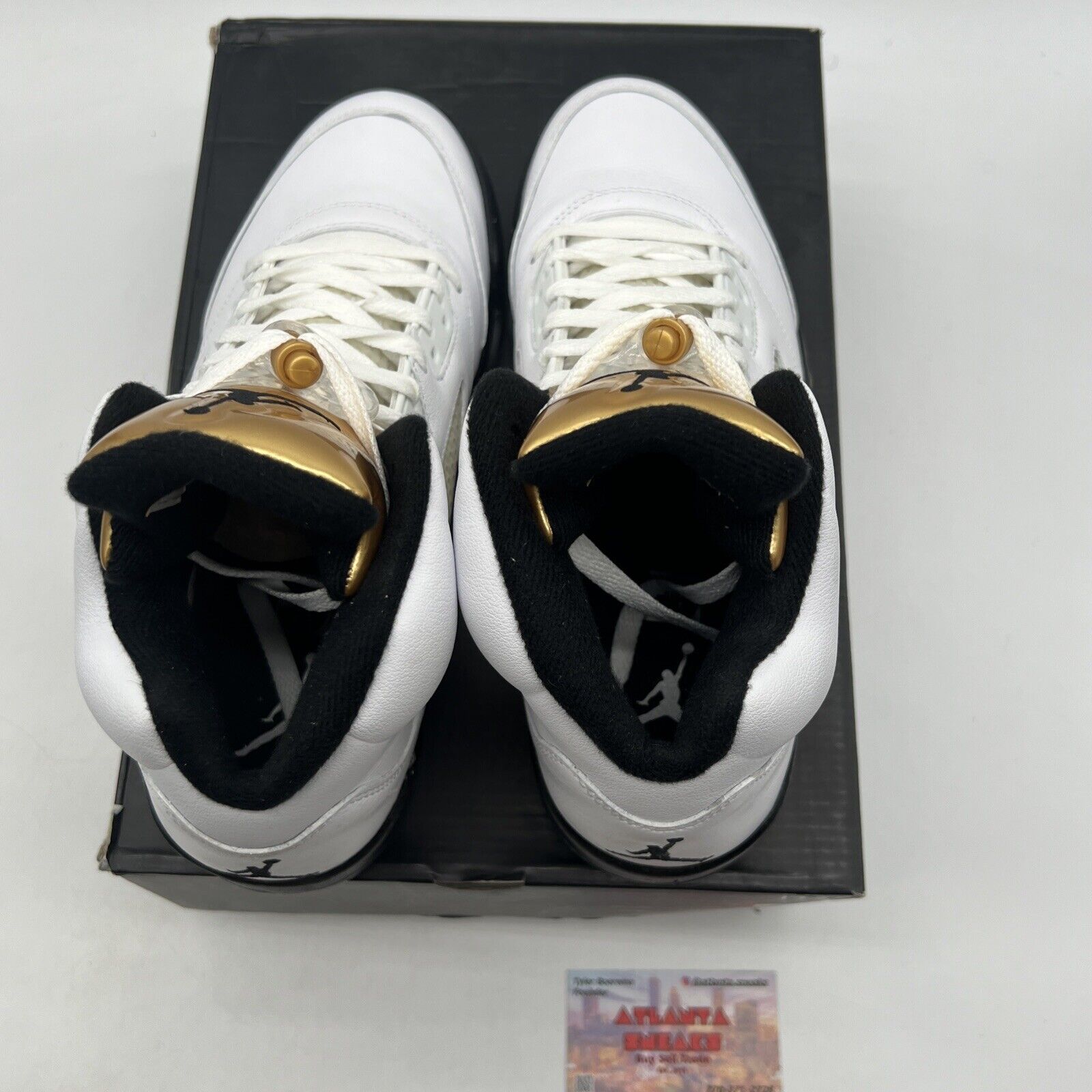 Size 9.5 - Air Jordan 5 Retro Olympic White Black Gold (136027-133)