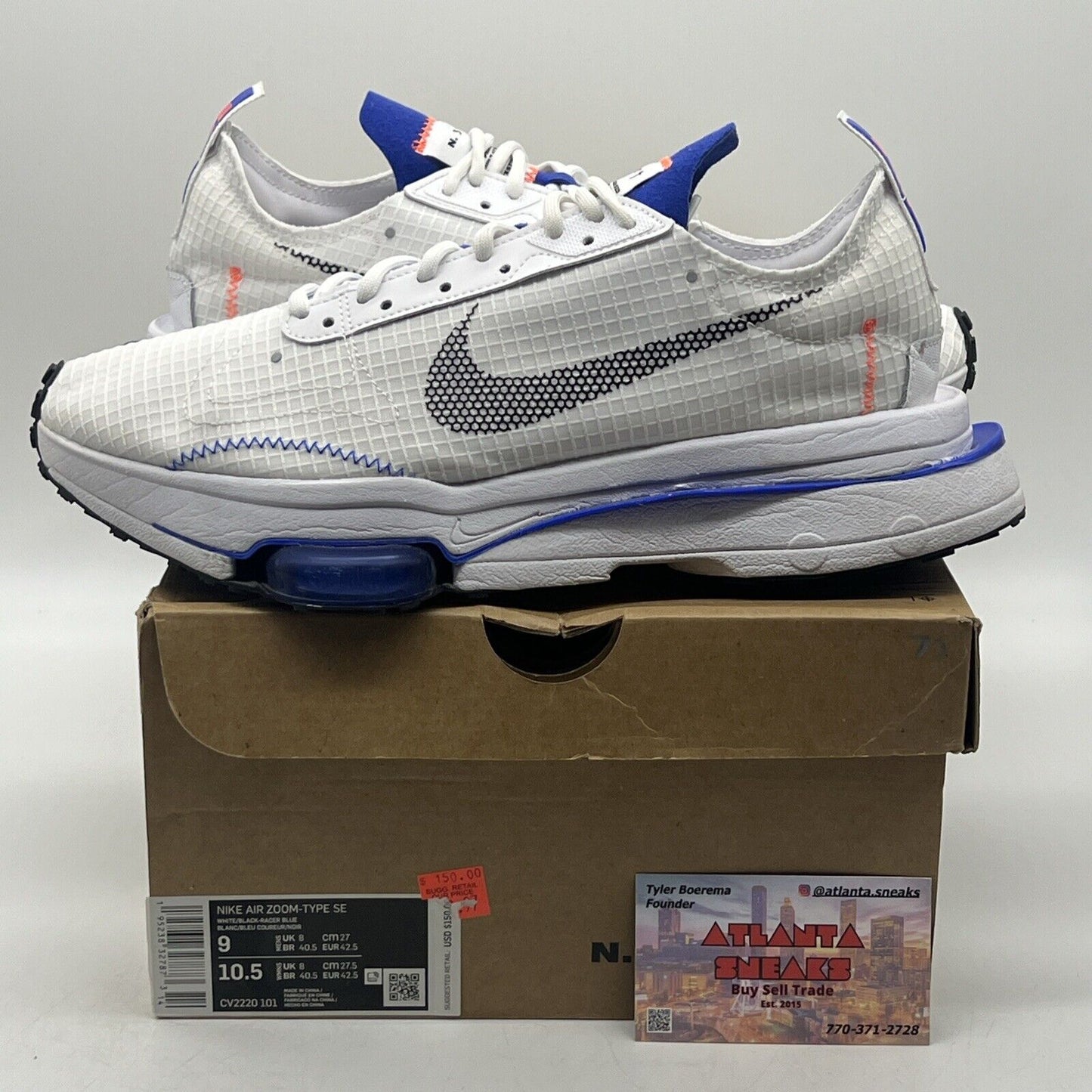 Size 9 - Nike Air Zoom-Type SE White Racer Blue (CV2220-101)