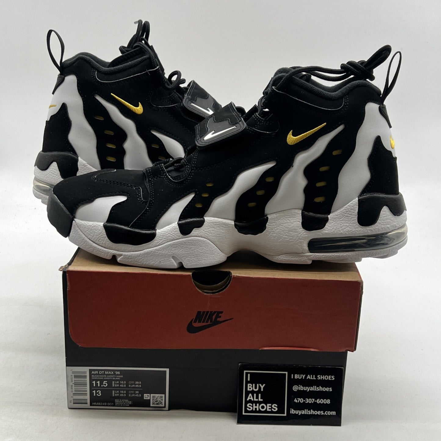 Size 11.5 -  Air Dt Max ‘96 Black White 2024 Yellow Suede Leather  (HM8249-001)