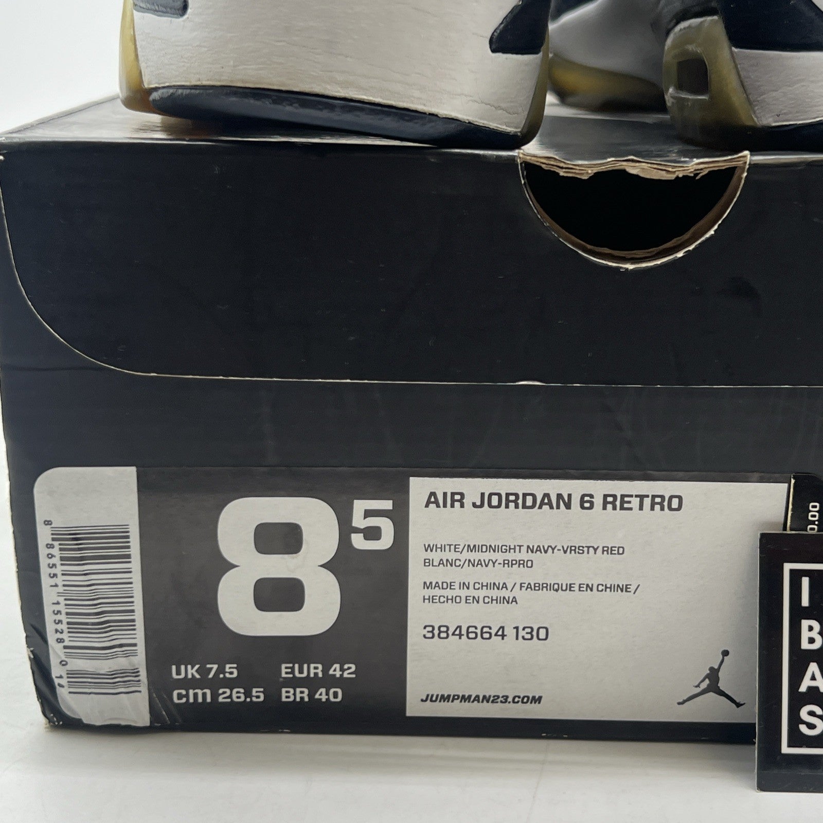 Size 8.5 - Air Jordan 6 Retro 2012 Olympic (384664-130)