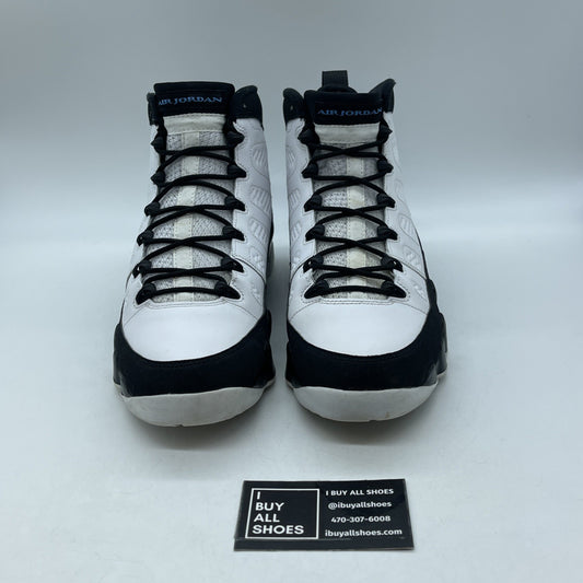 Size 10 - Jordan 9 Retro University Blue White Black Leather (CT8019-140)