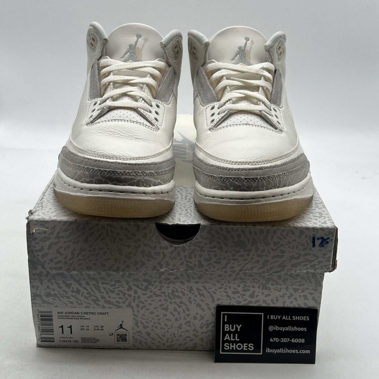 Size 11 - Air Jordan 3 Retro Craft Ivory/Grey White Leather (FJ9579-100)