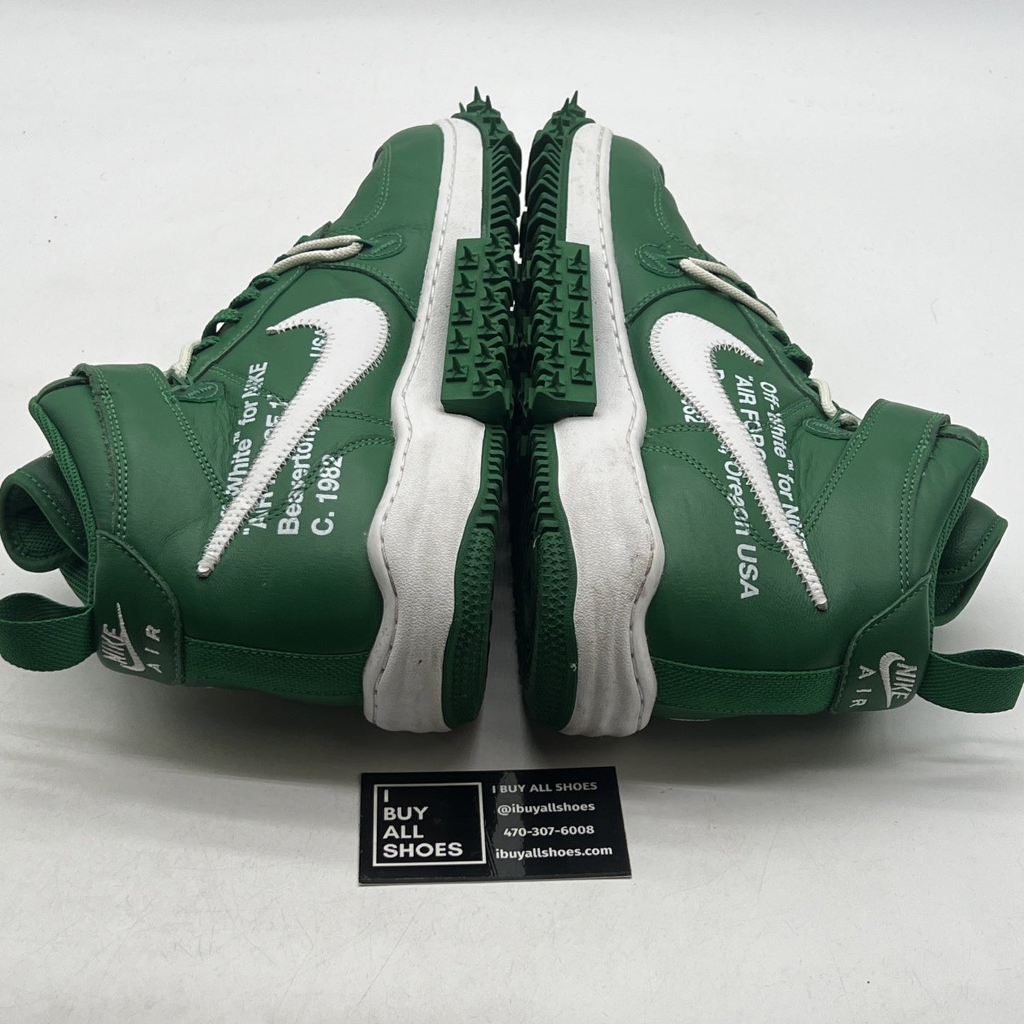 Size 12 - Nike Off-White x Air Force 1 SP Leather Mid Pine Green (DR0500-300)