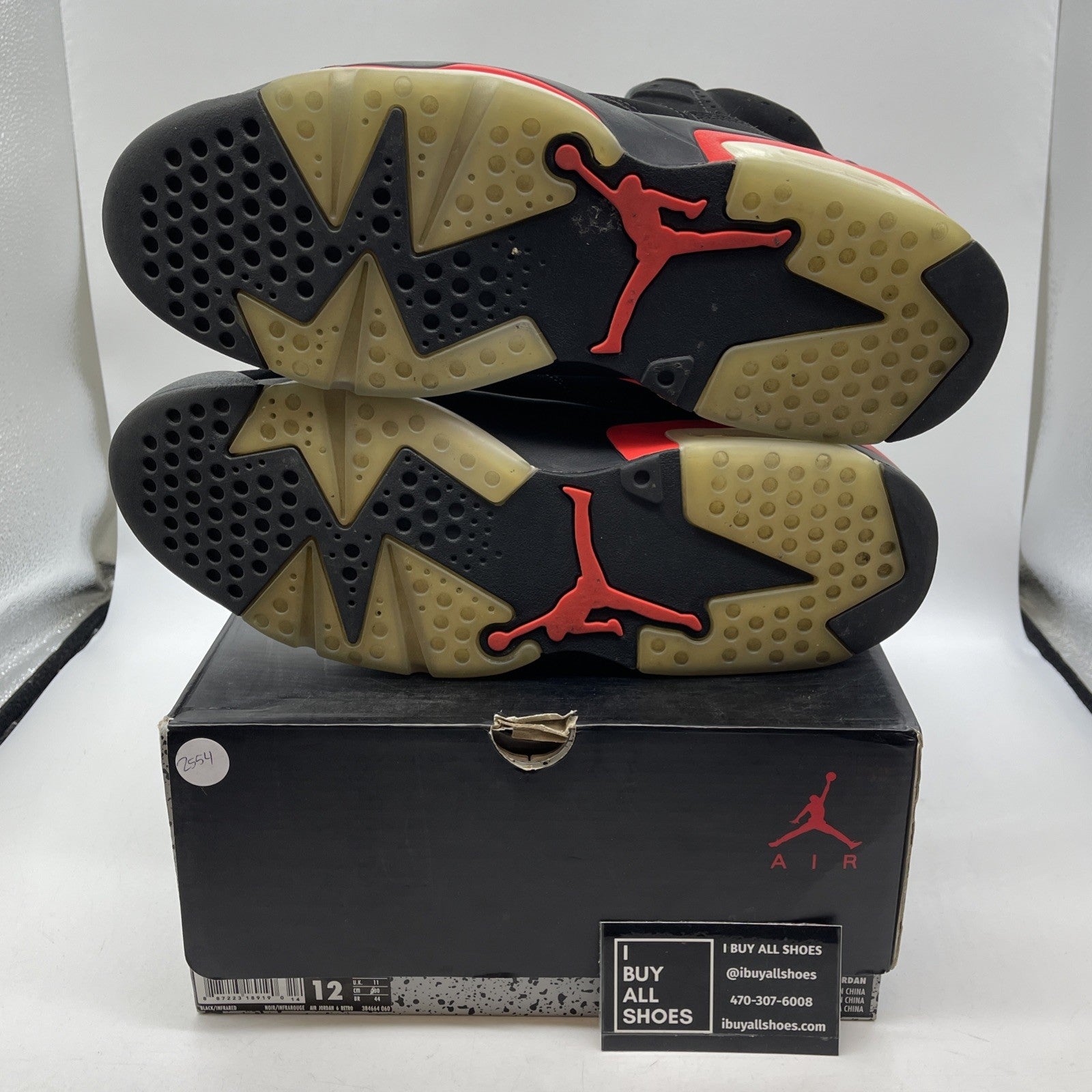 Size 12 - Jordan 6 Retro Mid Infrared Black Suede (384664-060)