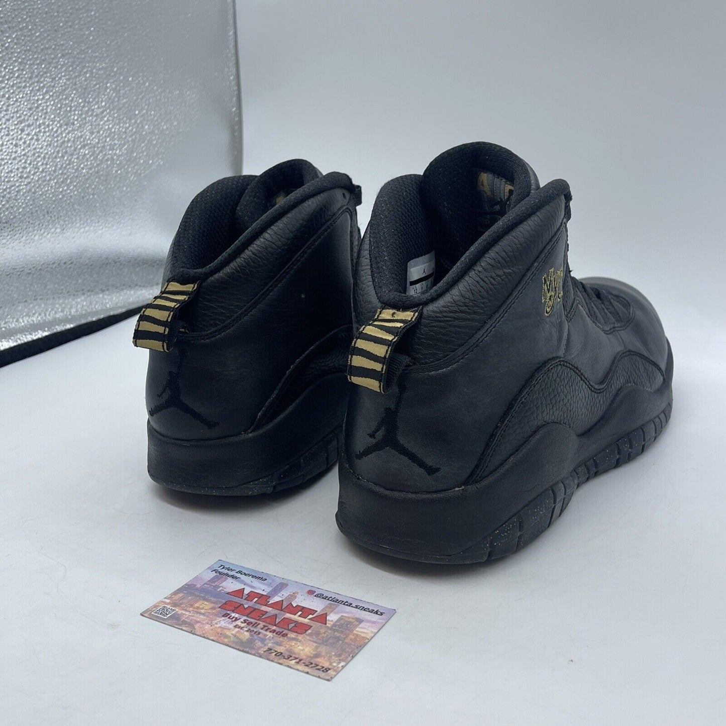 Size 12 - Air Jordan 10 Retro NYC Gold Black Leather (310805-012)