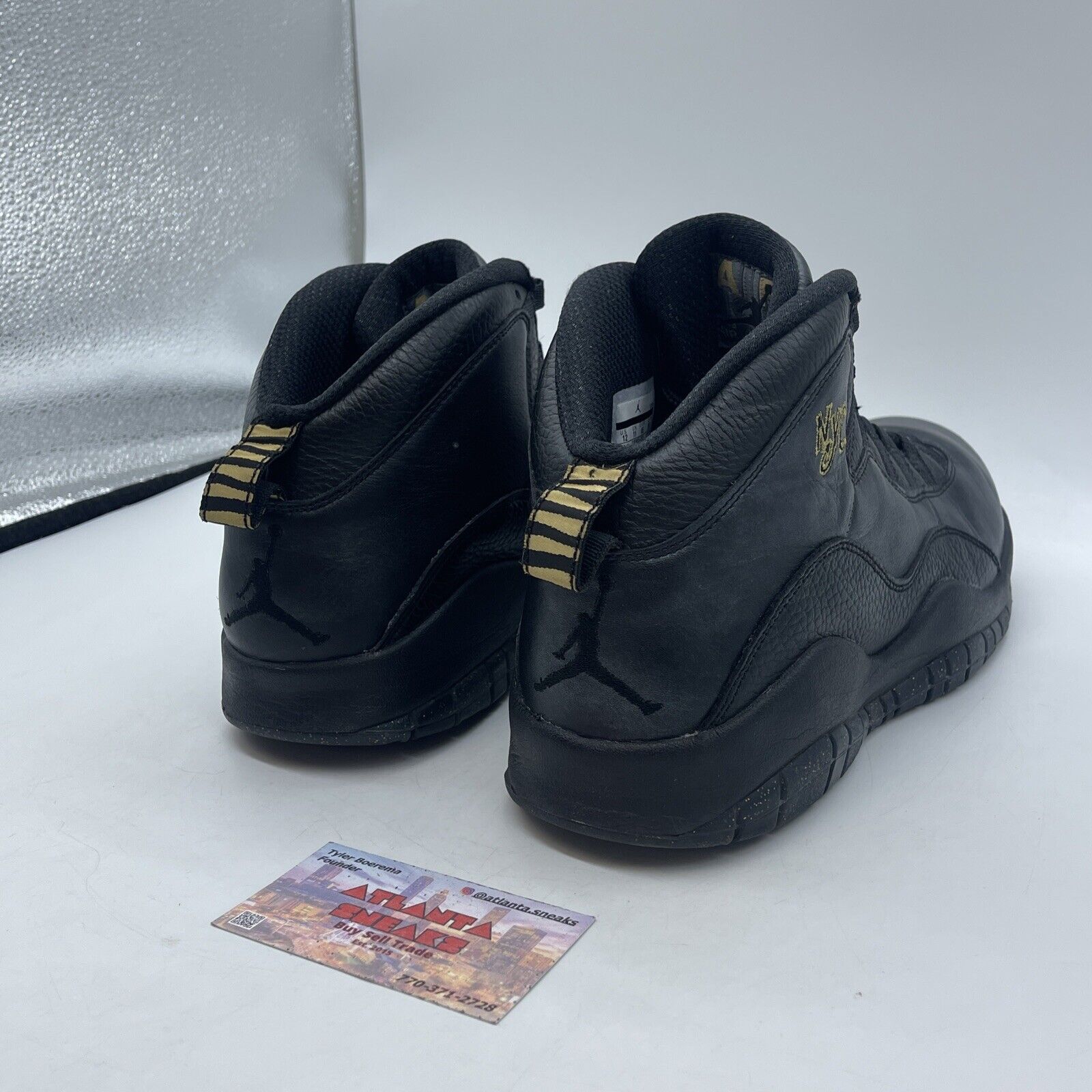 Size 12 - Air Jordan 10 Retro NYC Gold Black Leather (310805-012)