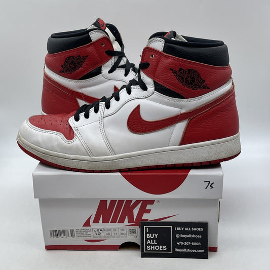 Size 12 - Jordan 1 Retro OG High Heritage White Black Red Leather (555088-161)