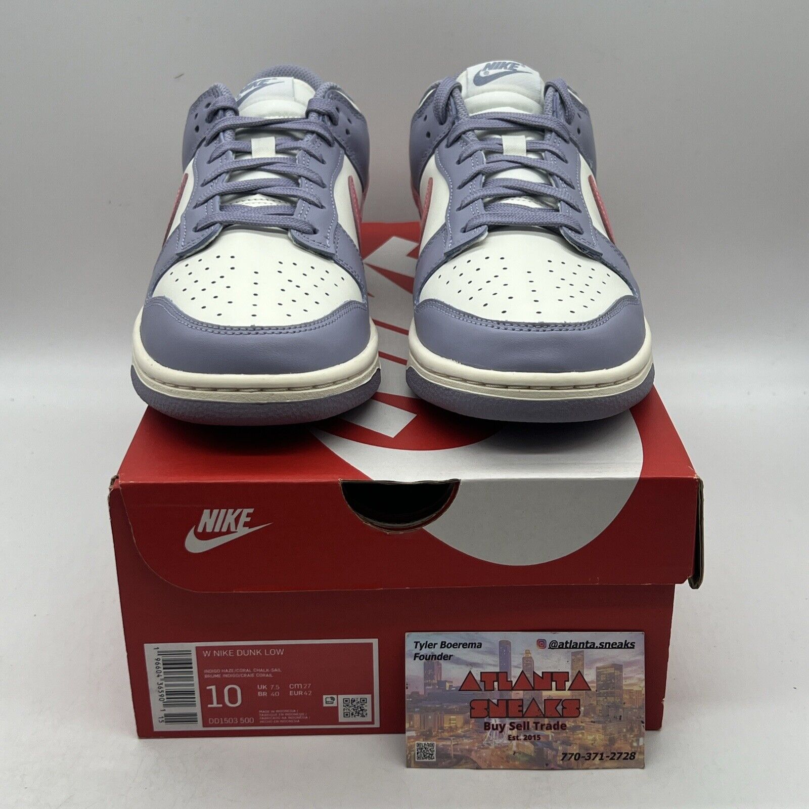 Women's Nike Dunk Low Indigo Haze Coral Chalk Purple Pink Sail DD1503-500 Sz 10