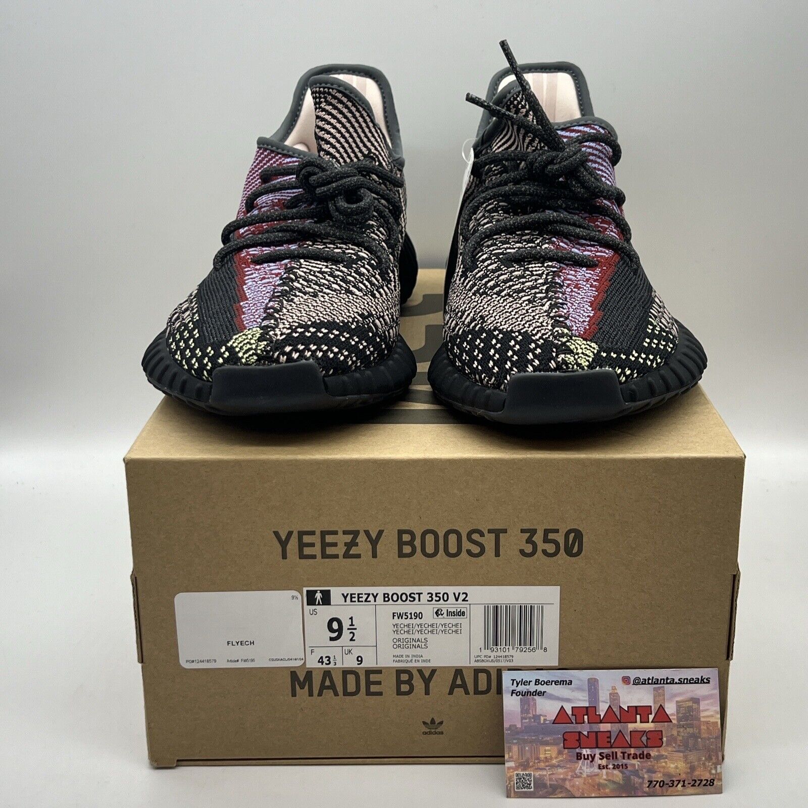 Size 9.5 - adidas Yeezy Boost 350 V2 Yecheil Non-Reflective Brand New Og All