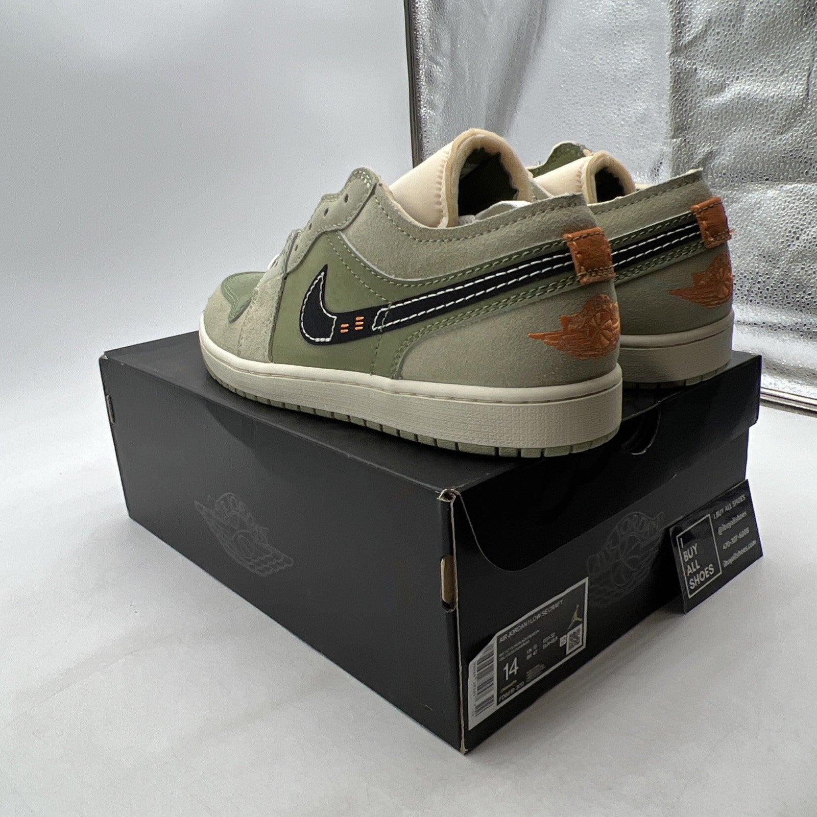 Size 14 - Air Jordan 1 SE Craft Low Light Olive (FD6819-300)