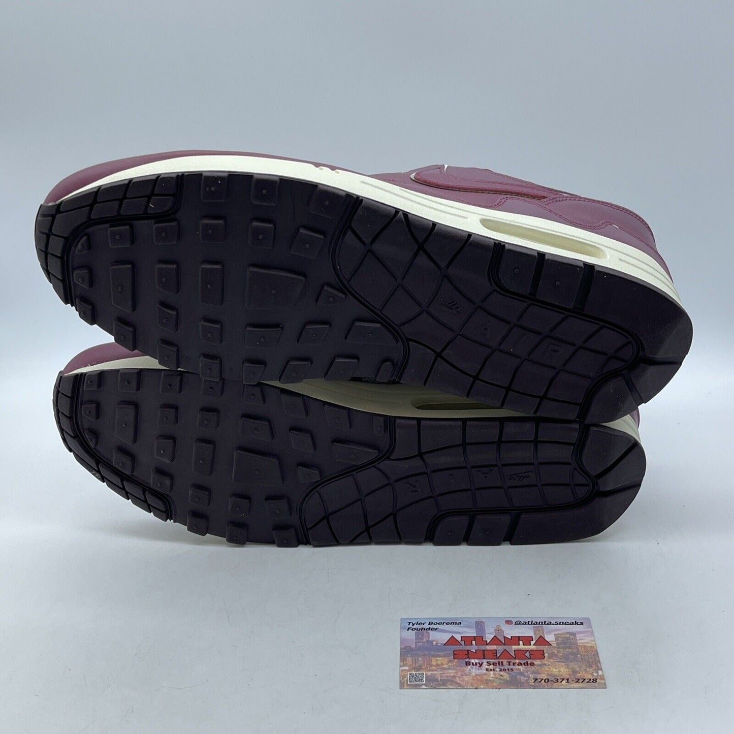 Size 11.5 - Nike Patta x Air Max 1 Rush Maroon Burgundy Grey Orange (DO9549-001)