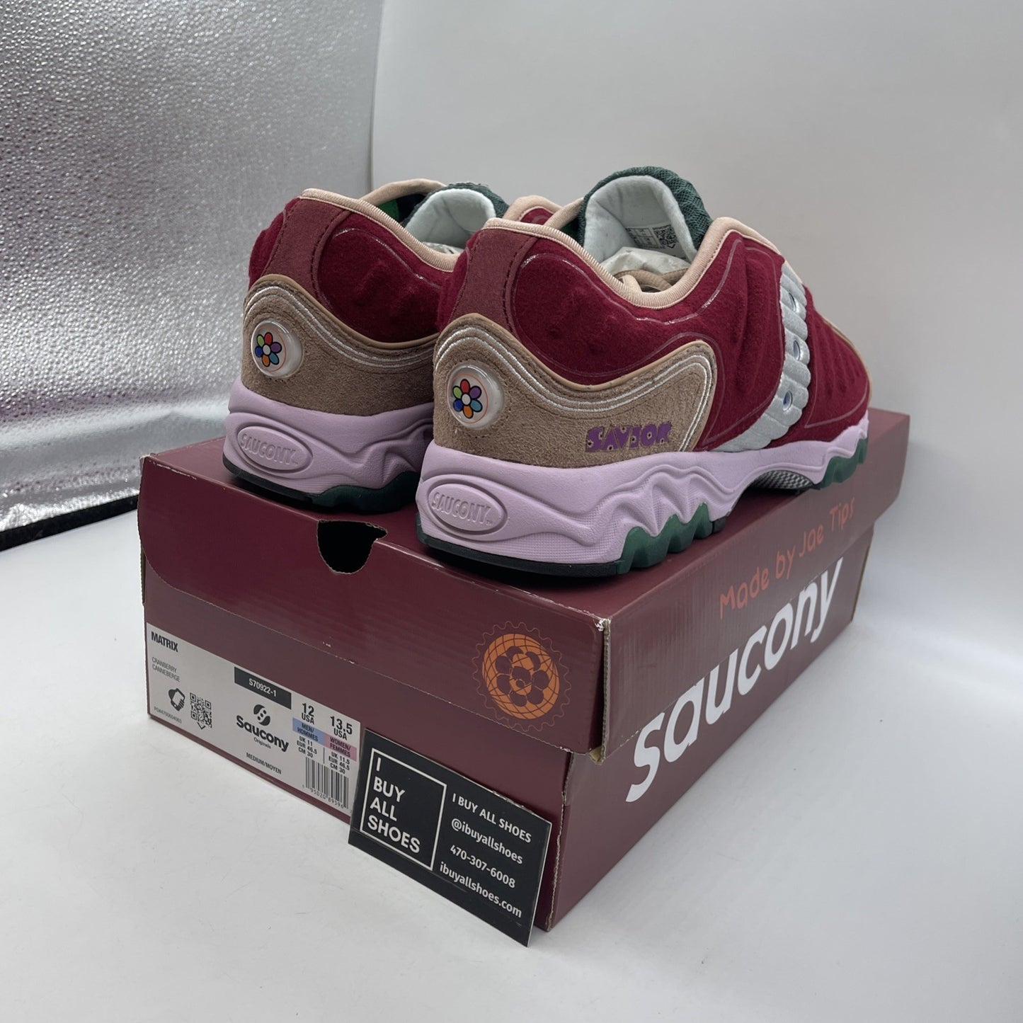 Size 12 - Saucony Jae Tips x Matrix No Shoes In The House Cranberry (S70922-1)