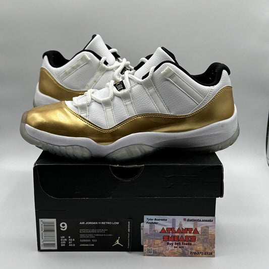 Size 9 - Jordan 11 Retro Low Closing Ceremony 2016 Gold White Icy Soles