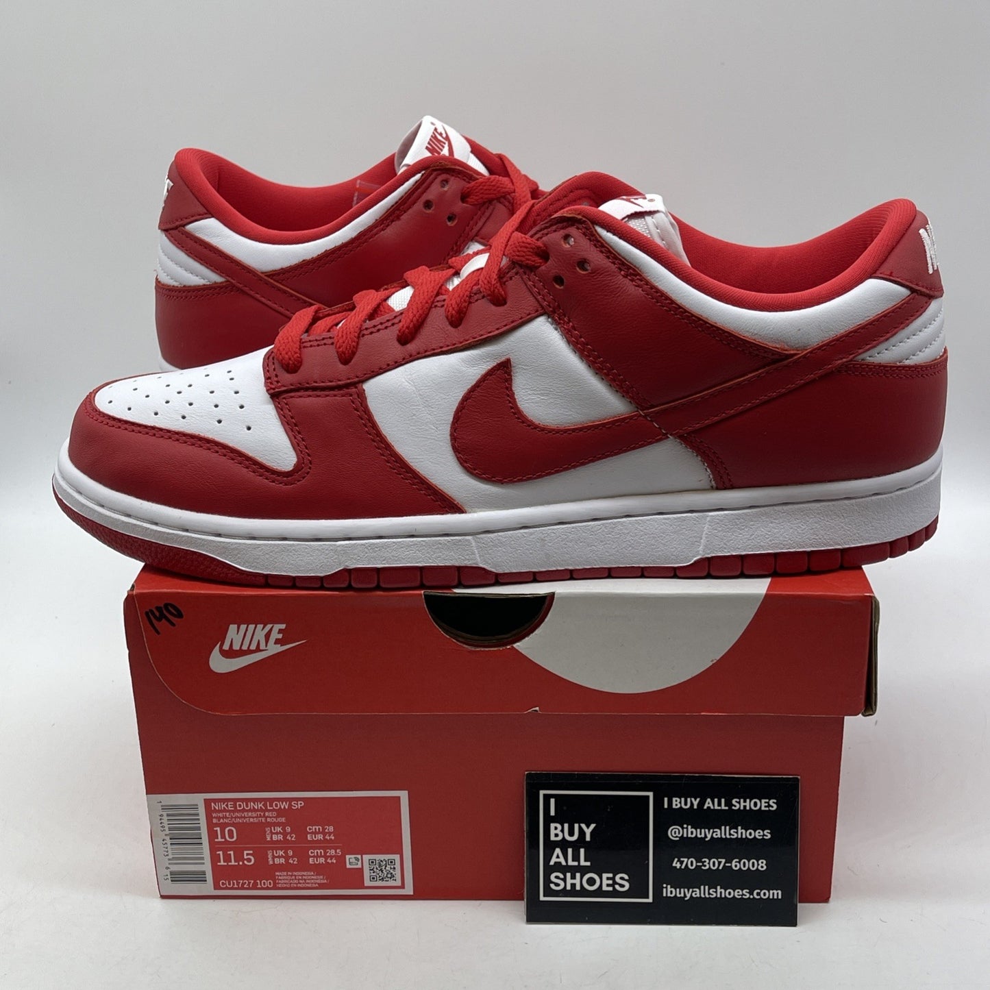 Size 10 - Nike Dunk Retro SP 2020 Low St. John's Red White Leather (CU1727-100)