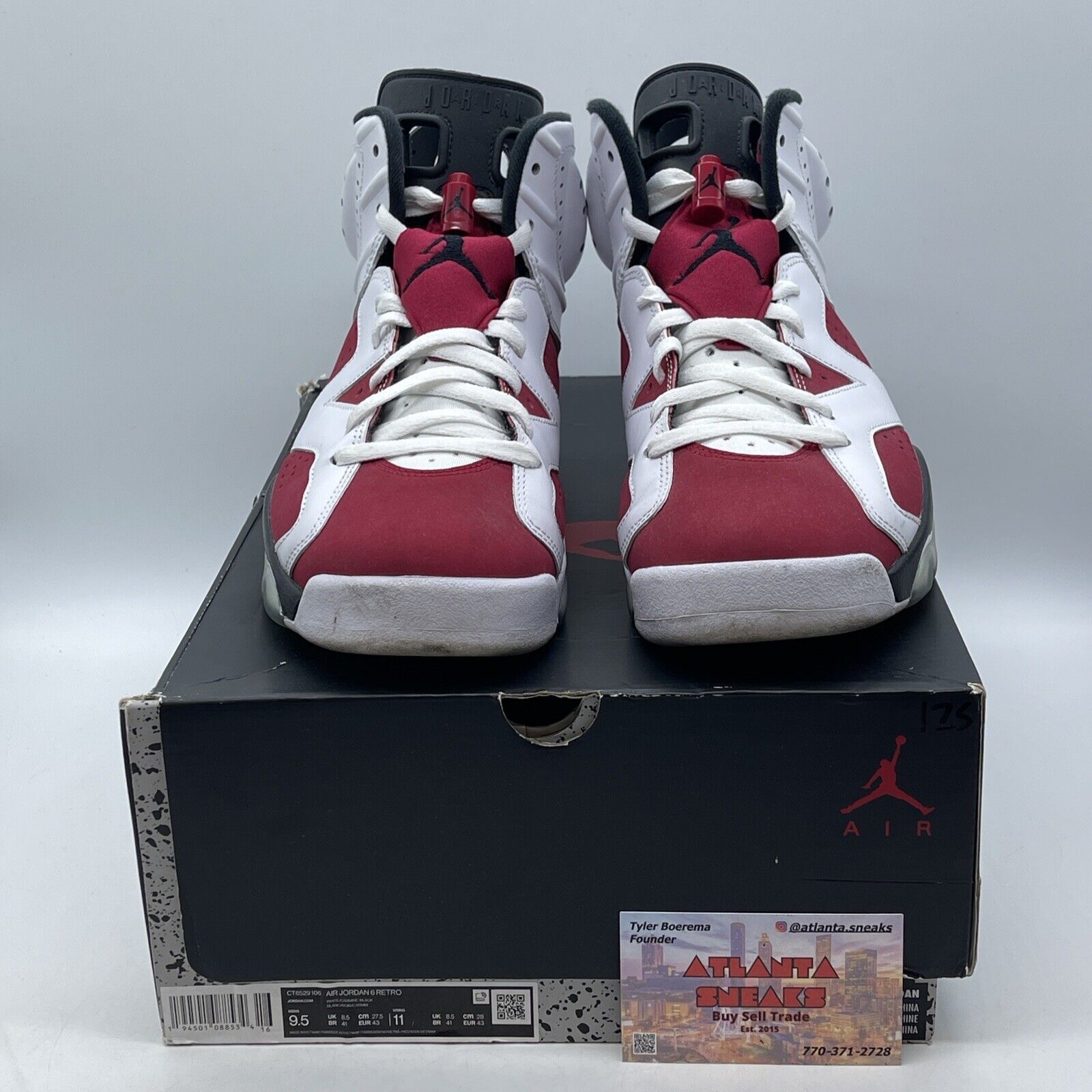 Size 9.5 - Jordan 6 Retro OG Mid Carmine White Red Suede Leather (CT8529-106)