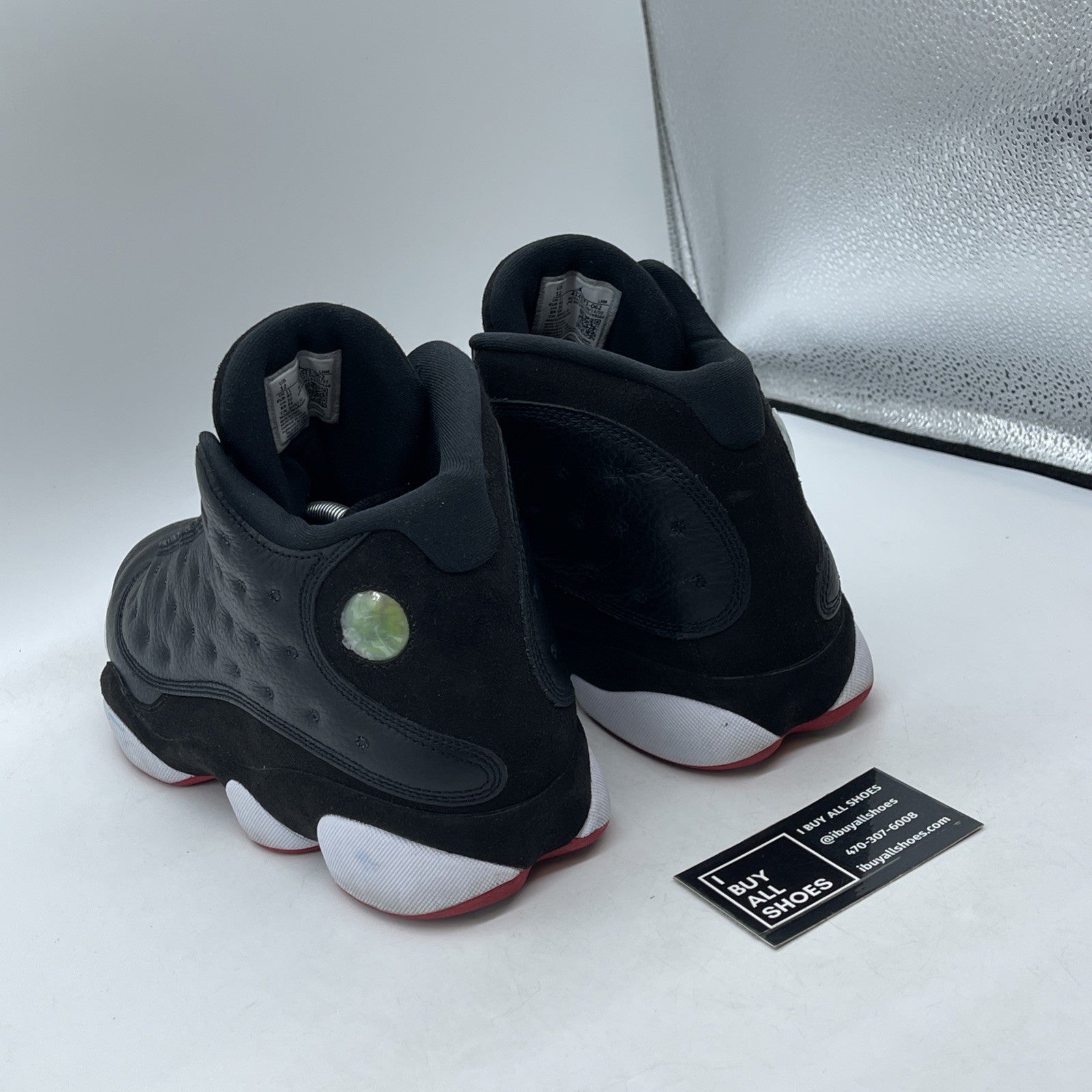Size 12 - Jordan 13 Retro Mid Playoff Black White Suede Leather (414571-062)