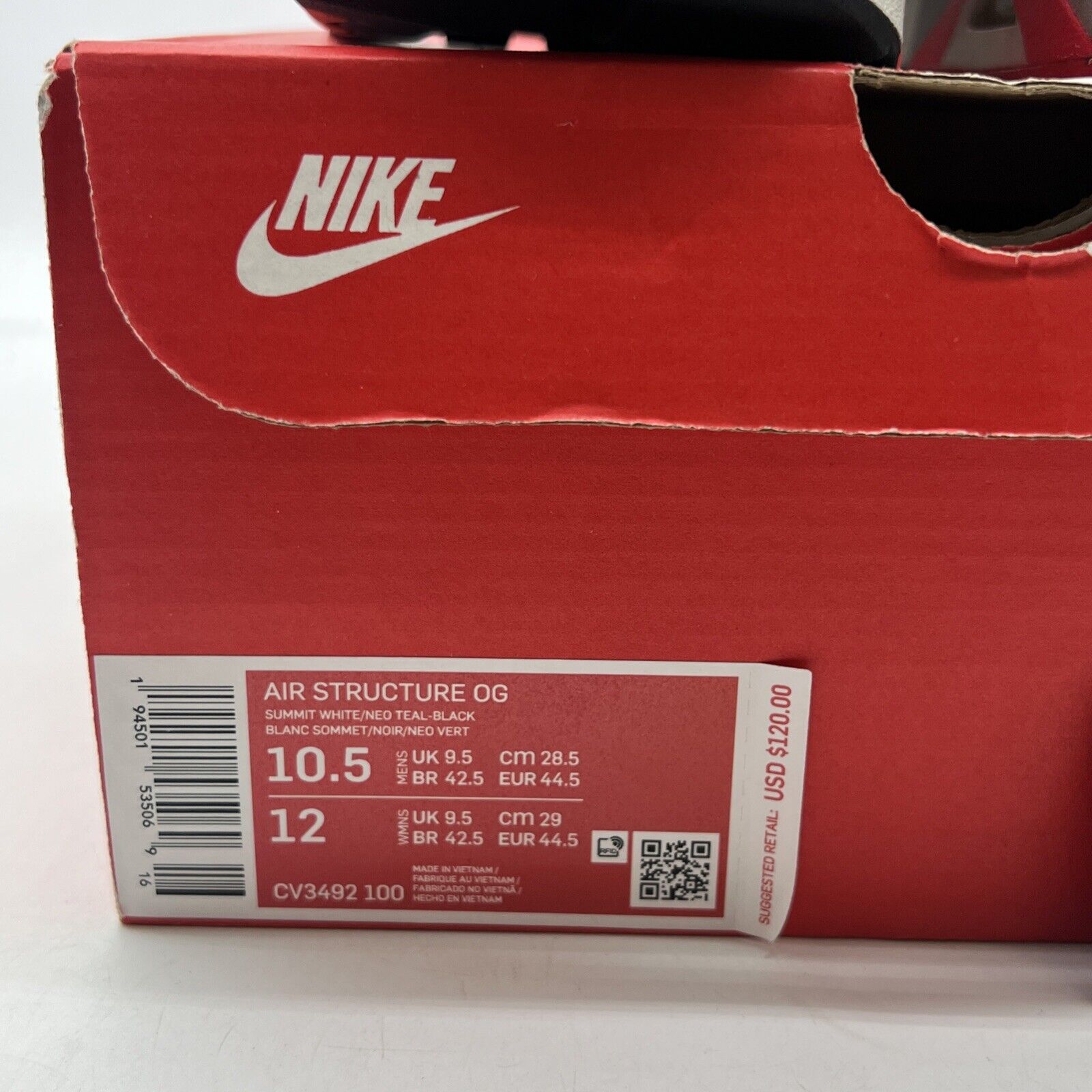 Size 10.5 - Nike Air Structure Triax 91 OG 2021 Neo Teal (CV3492-100)