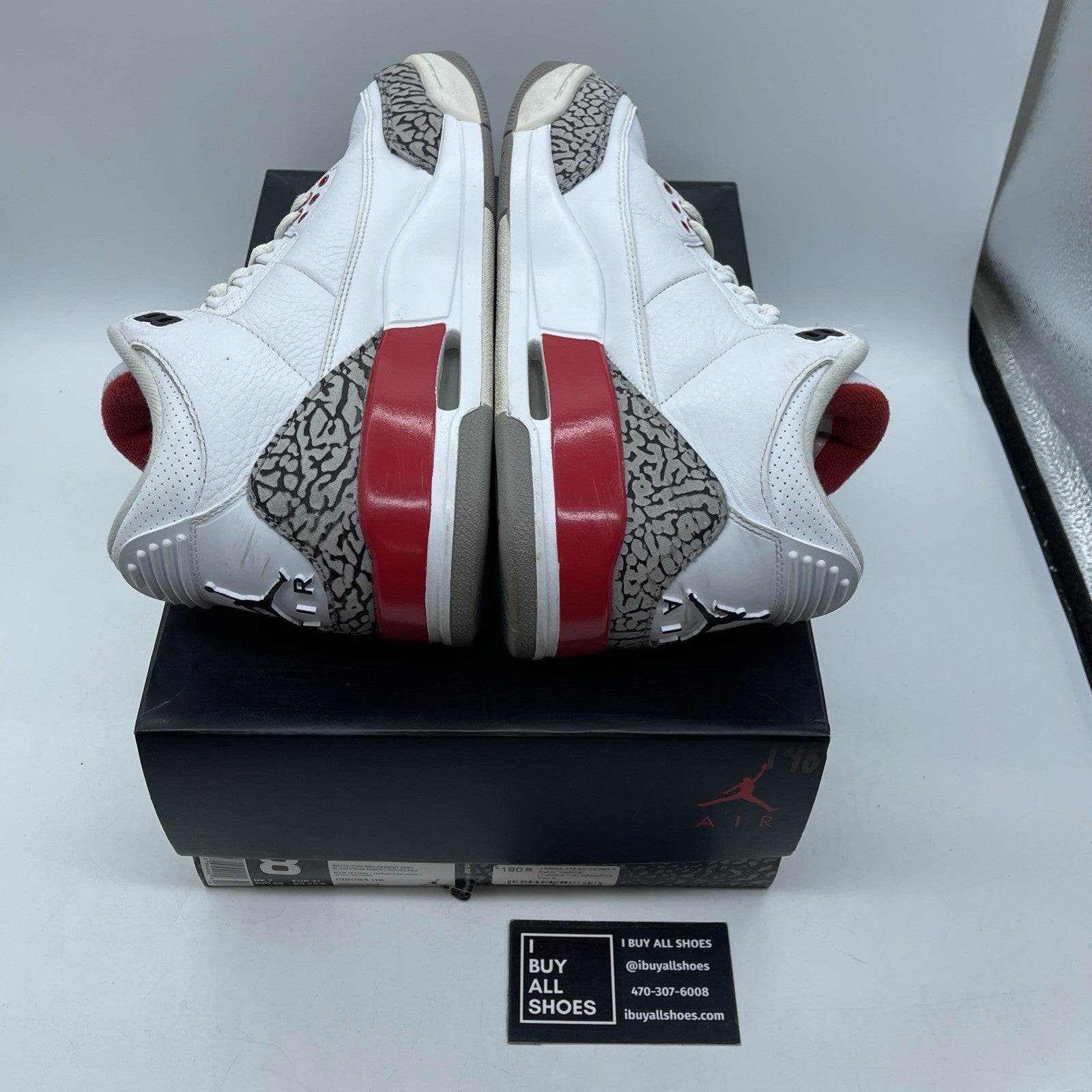 Size 8 - Jordan 3 Retro Hall of Fame 2018 Grey White Suede Leather (136064-116)