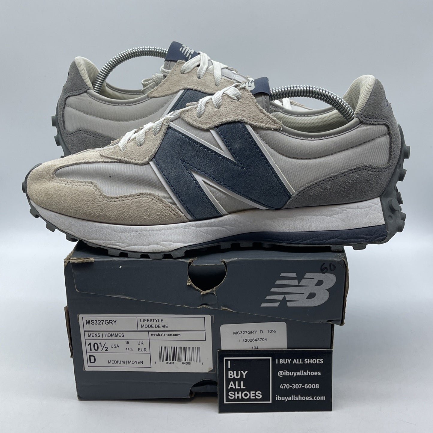 Size 10.5 - New Balance Foot Locker x 327 Grey Day Grey Navy (MS327GRY)