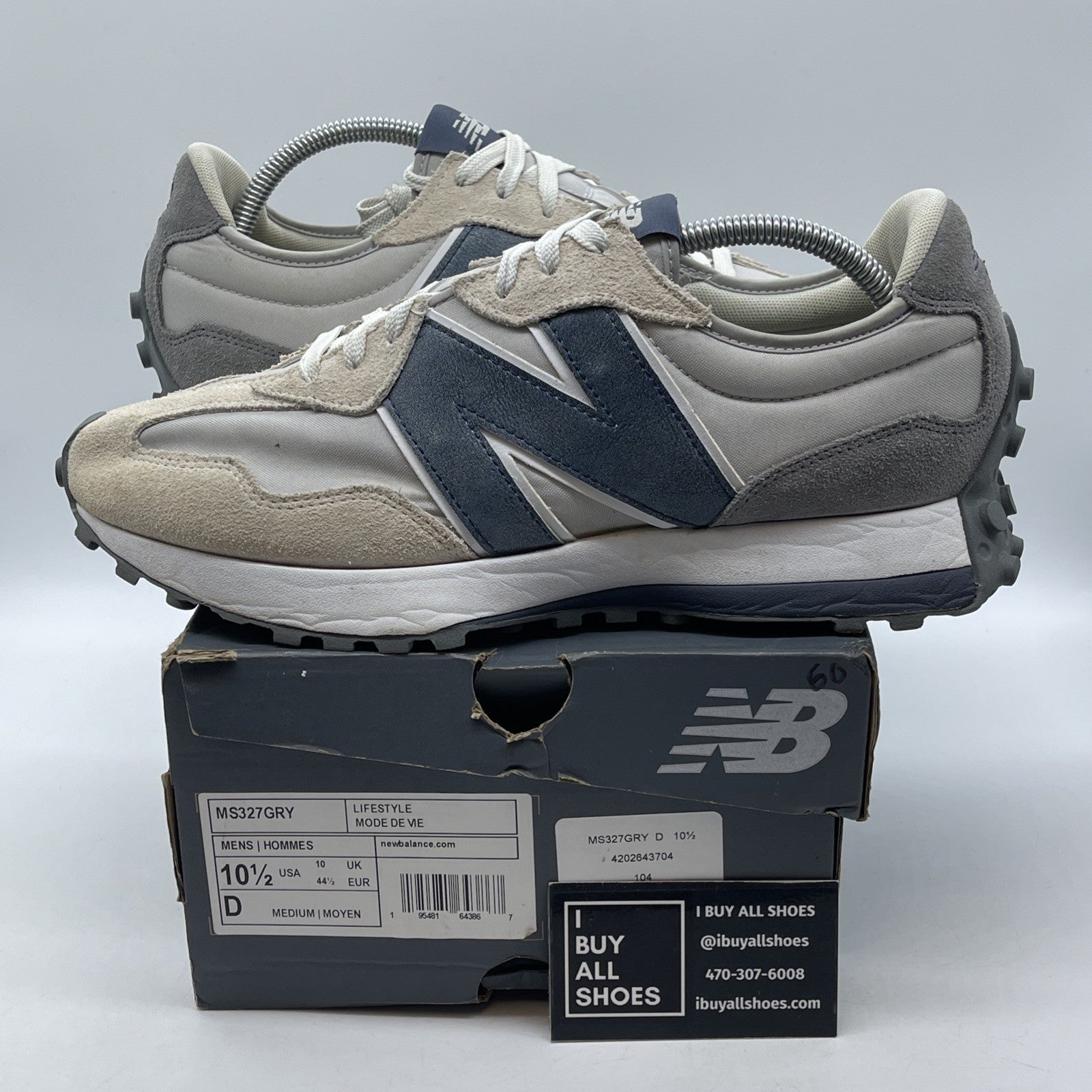 Size 10.5 - New Balance Foot Locker x 327 Grey Day Grey Navy (MS327GRY)