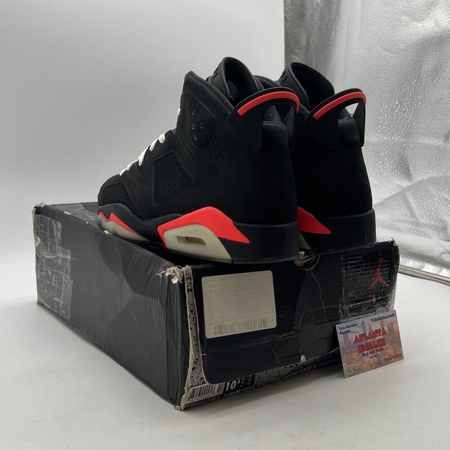 Size 10.5 - Air Jordan 6 Retro Infrared Black 2014 (384664-023)