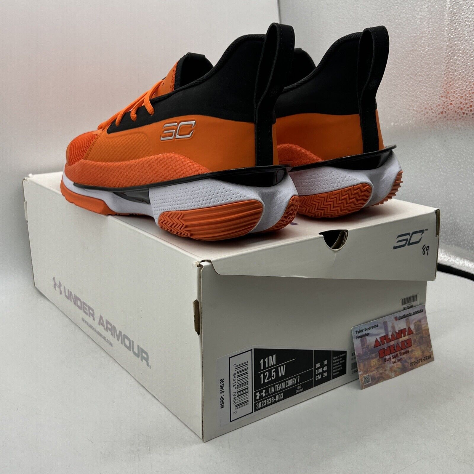 Size 11 - Under Armour Curry 7 Team Team Orange Black White (3023838-803)