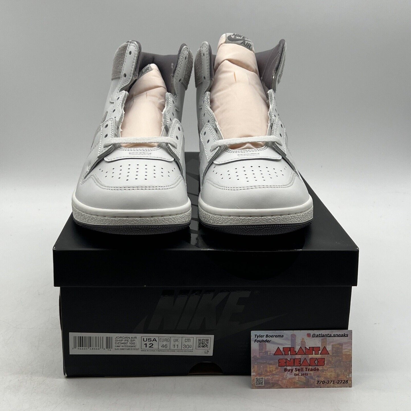 Size 12 - Jordan Air Ship PE SP Tech Grey White Leather (DZ3497-100)